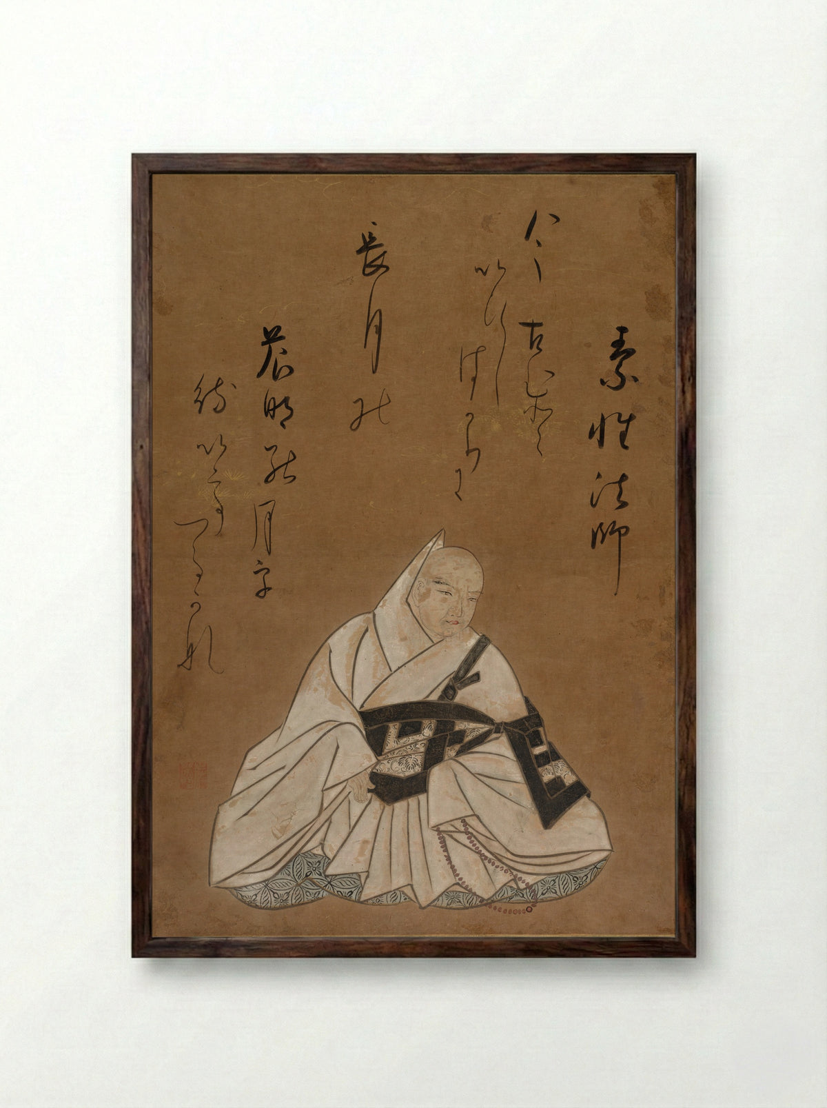 The Poet Sōsei - Shokadō Shōjō - Framed Print Dark Wood