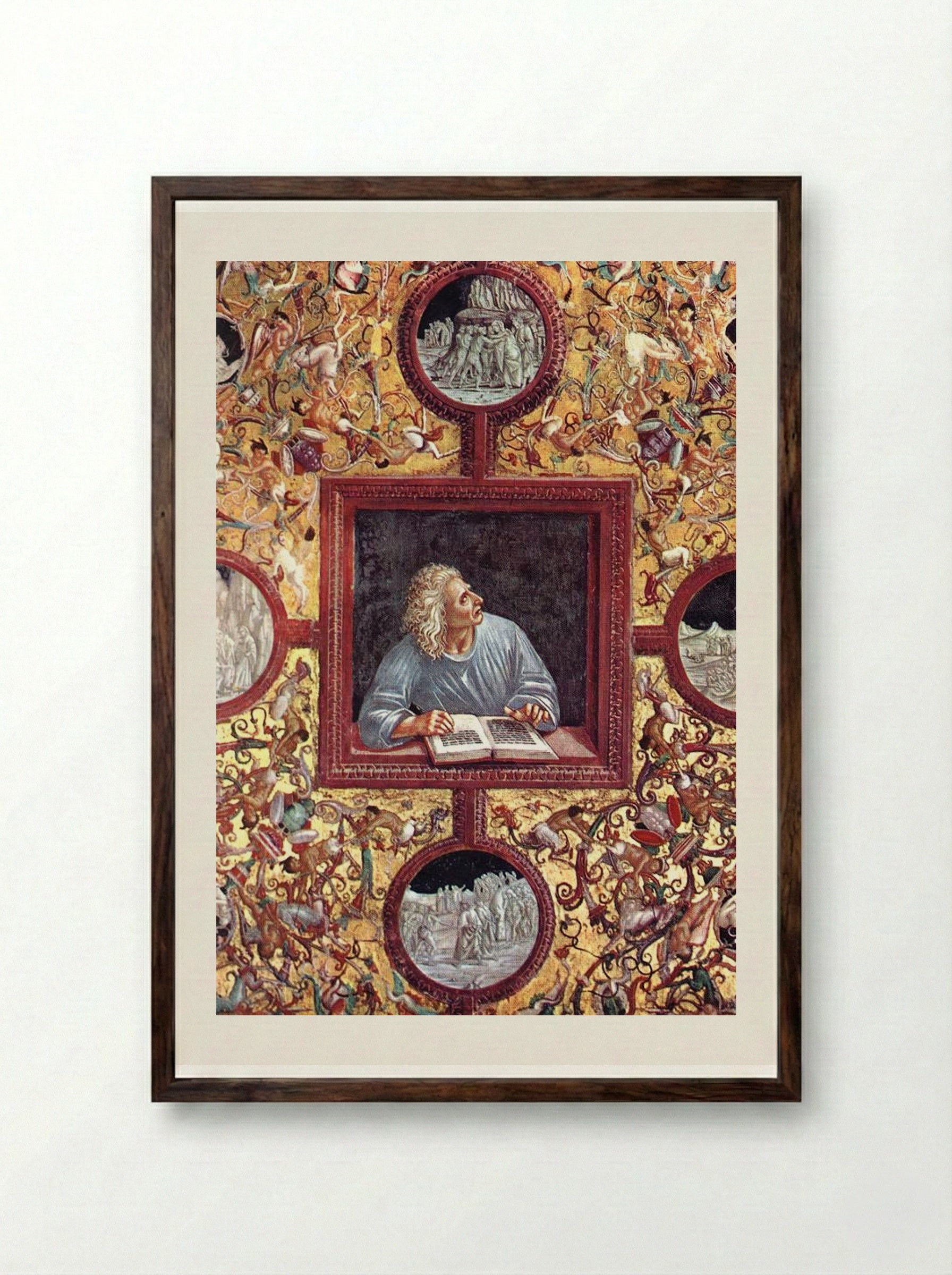 The Poet Virgil - Luca Signorelli - Framed Print Dark Wood