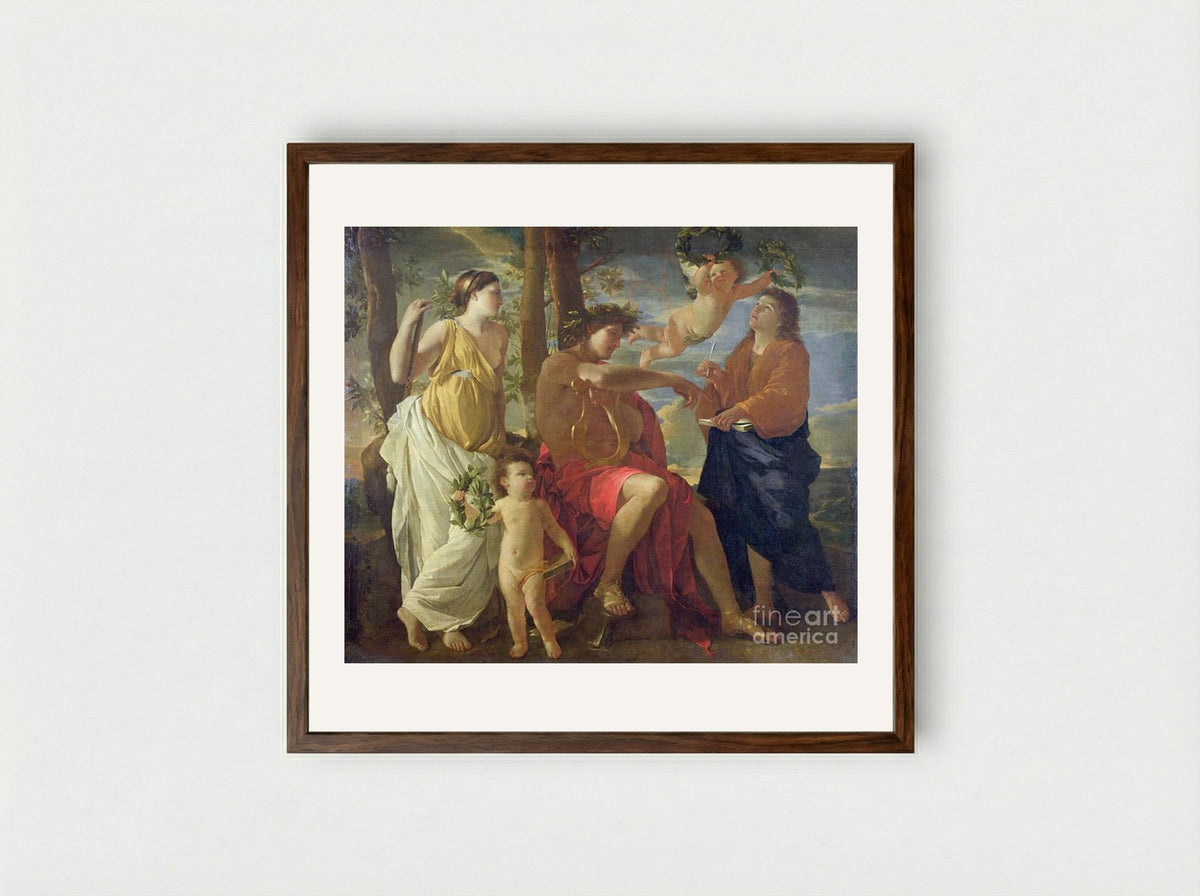 The Poet's Inspiration - Nicolas Poussin - Framed Print Dark Wood