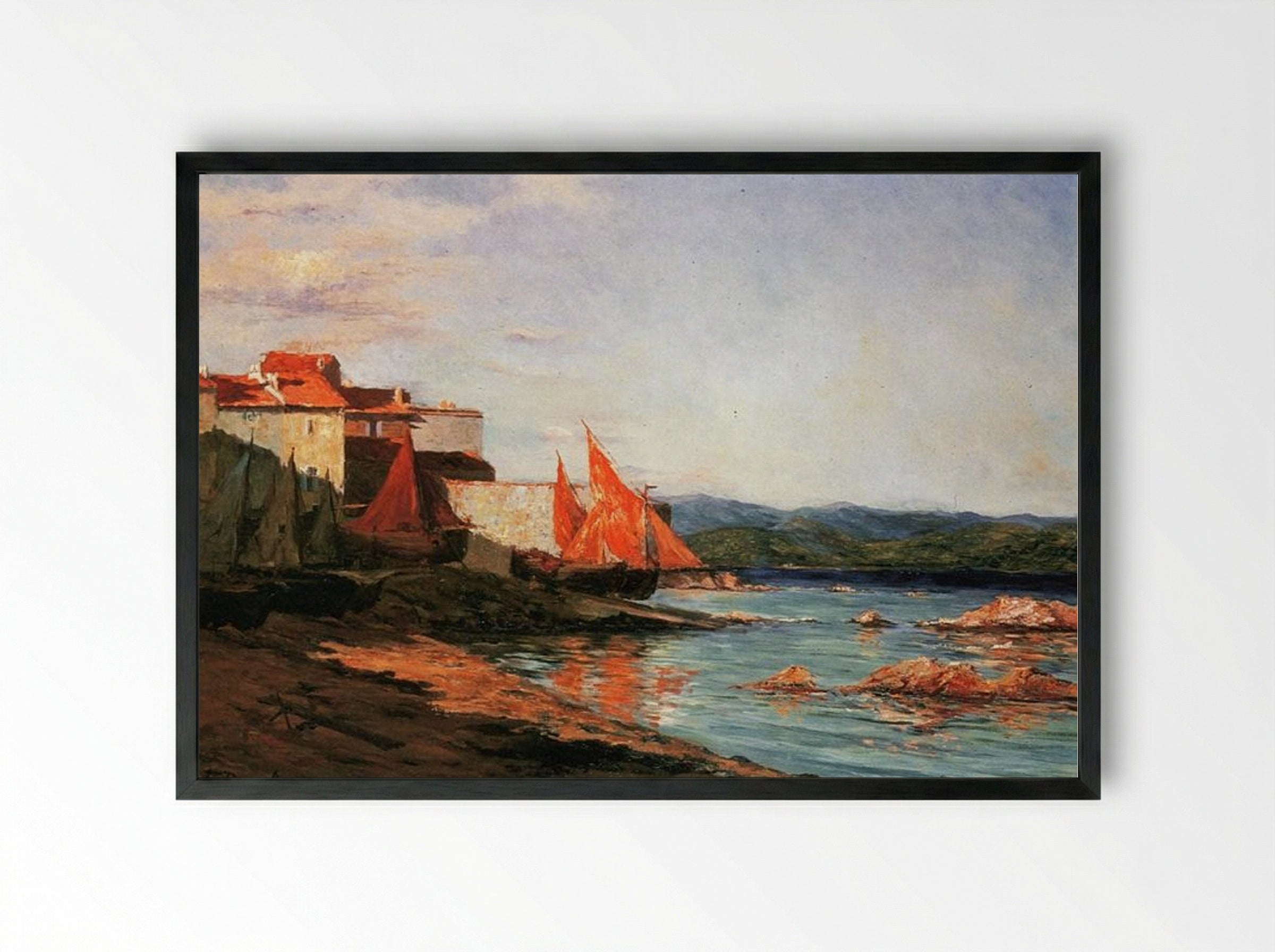 The Point of the Port of Saint-Tropez - Francis Picabia - Framed Print Black