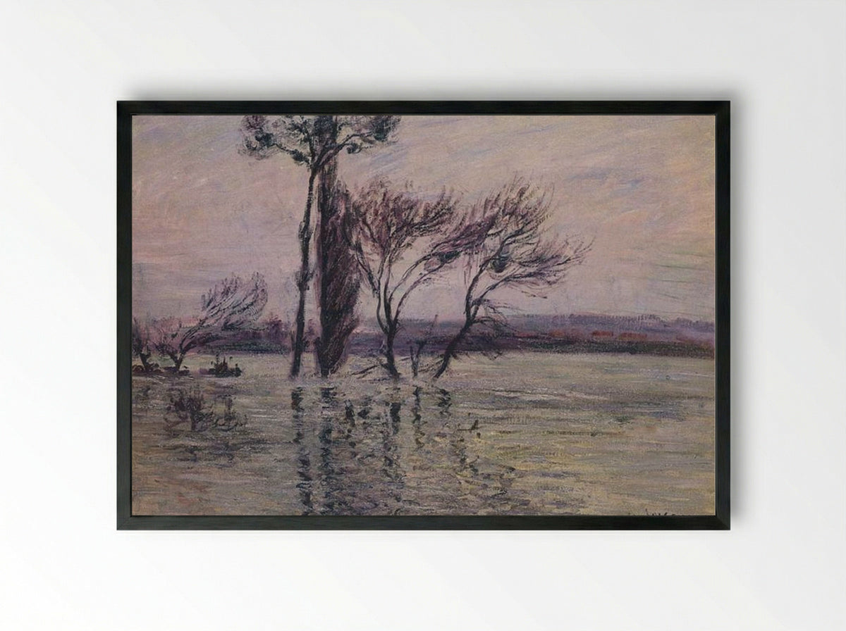 The Pointe de l'Île Under Water - Gustave Loiseau - Framed Print Black