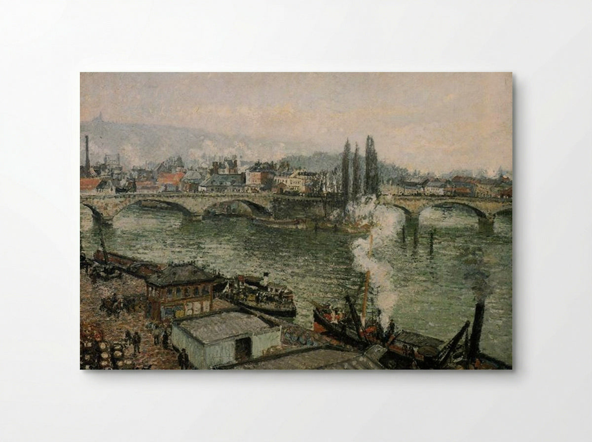The Pont Corneille, Rouen, Grey Weather - Camille Pissarro - Poster