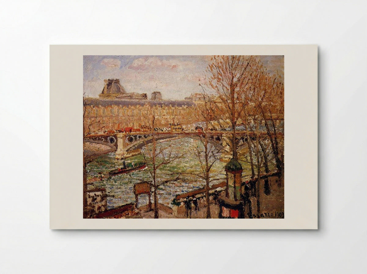 The Pont du Carrousel, Afternoon - Camille Pissarro - Poster