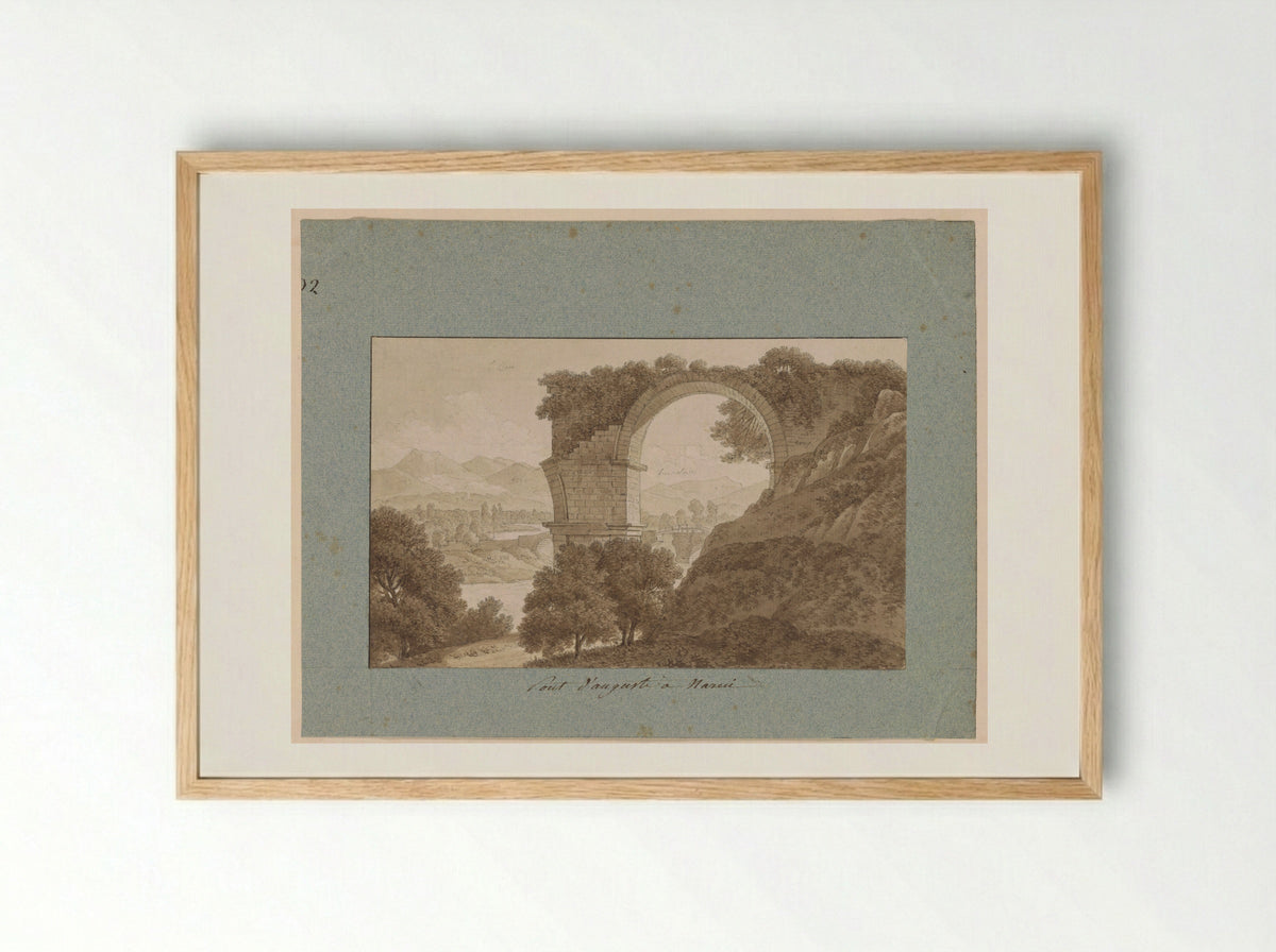 The Ponte di Augusto at Narni - Jean-Thomas Thibault - Framed Print Wood
