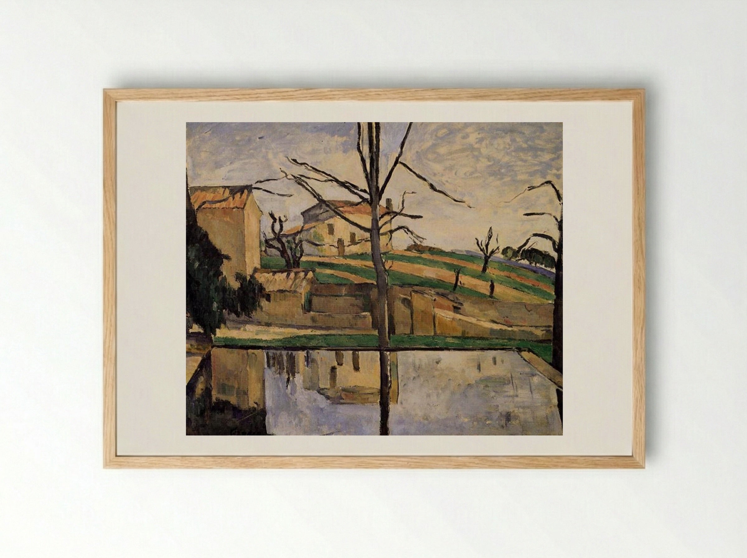 The Pool at Jas de Bouffan - Paul Cézanne - Framed Print Wood