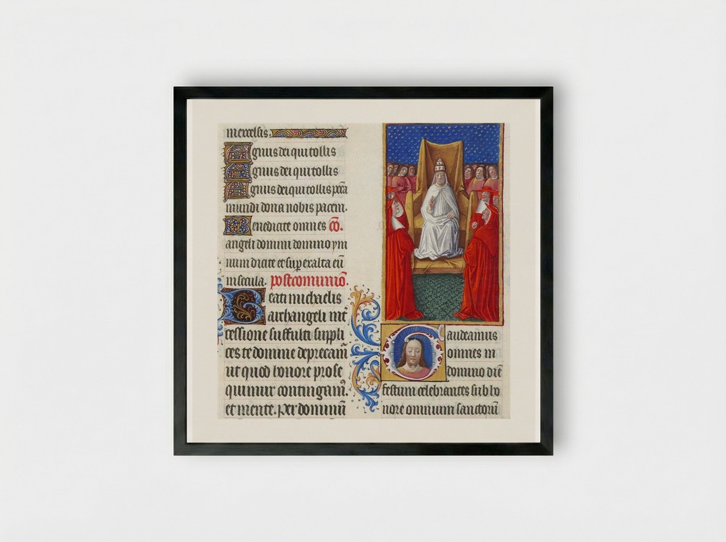 The Pope and His Cardinals - Limbourg brothers - Framed Print Black