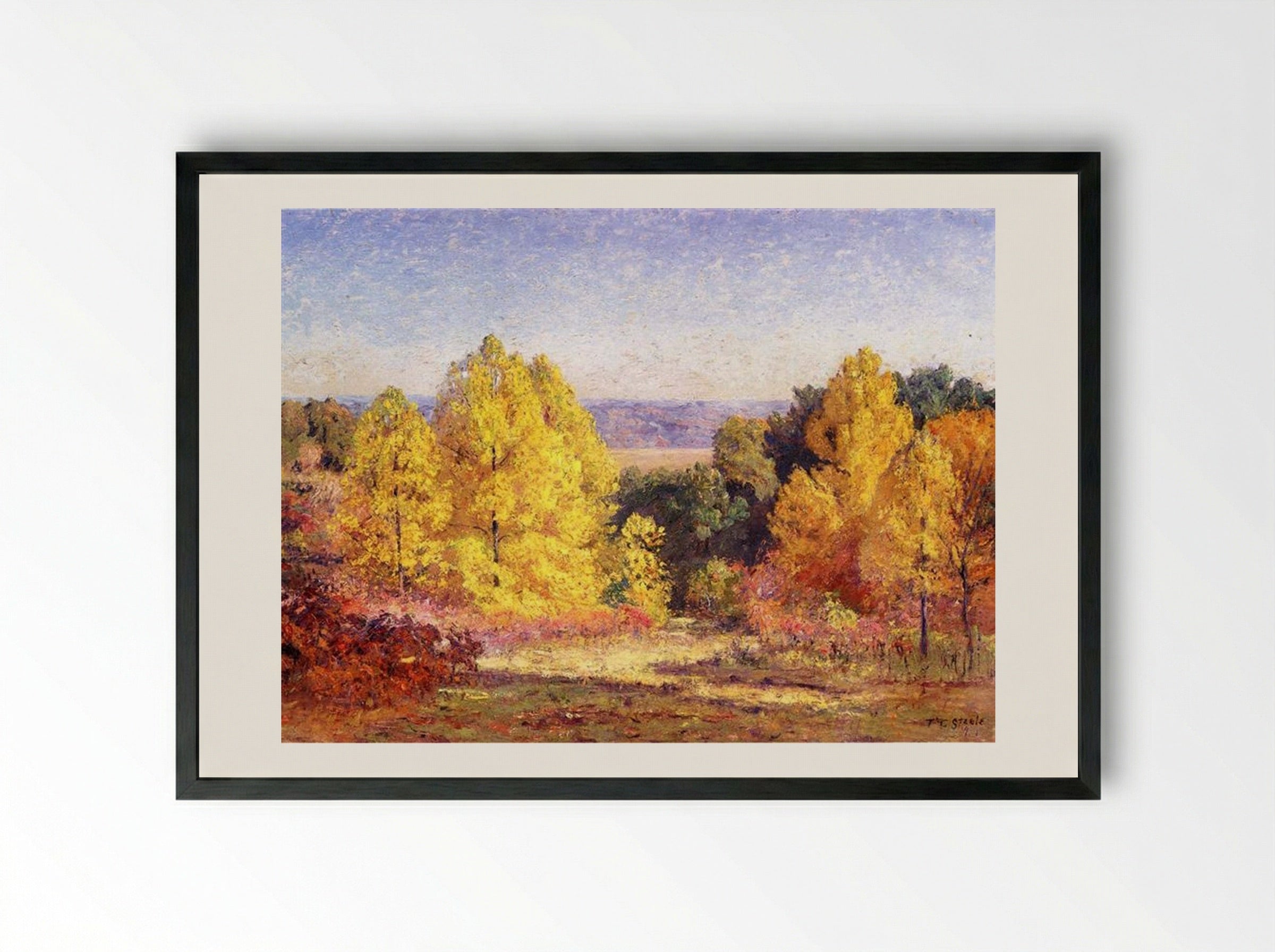The Poplars - T. C. Steele - Framed Print Black