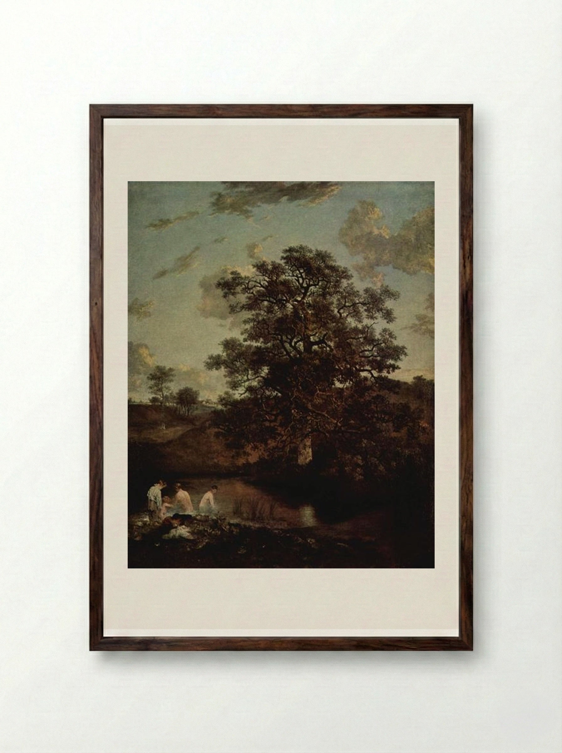 The Poringland Oak - John Crome - Framed Print Dark Wood