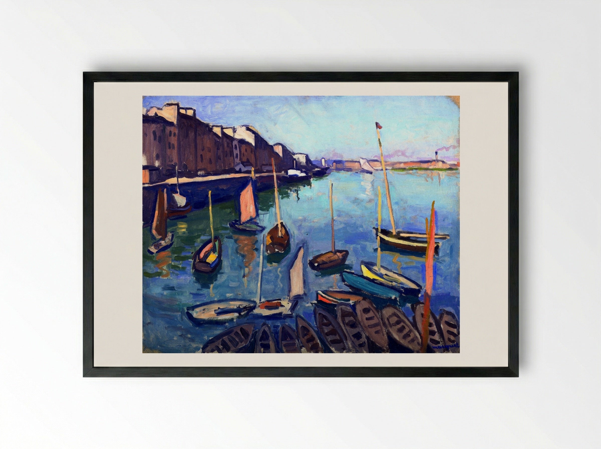 The Port, Le Havre - Albert Marquet - Framed Print Black