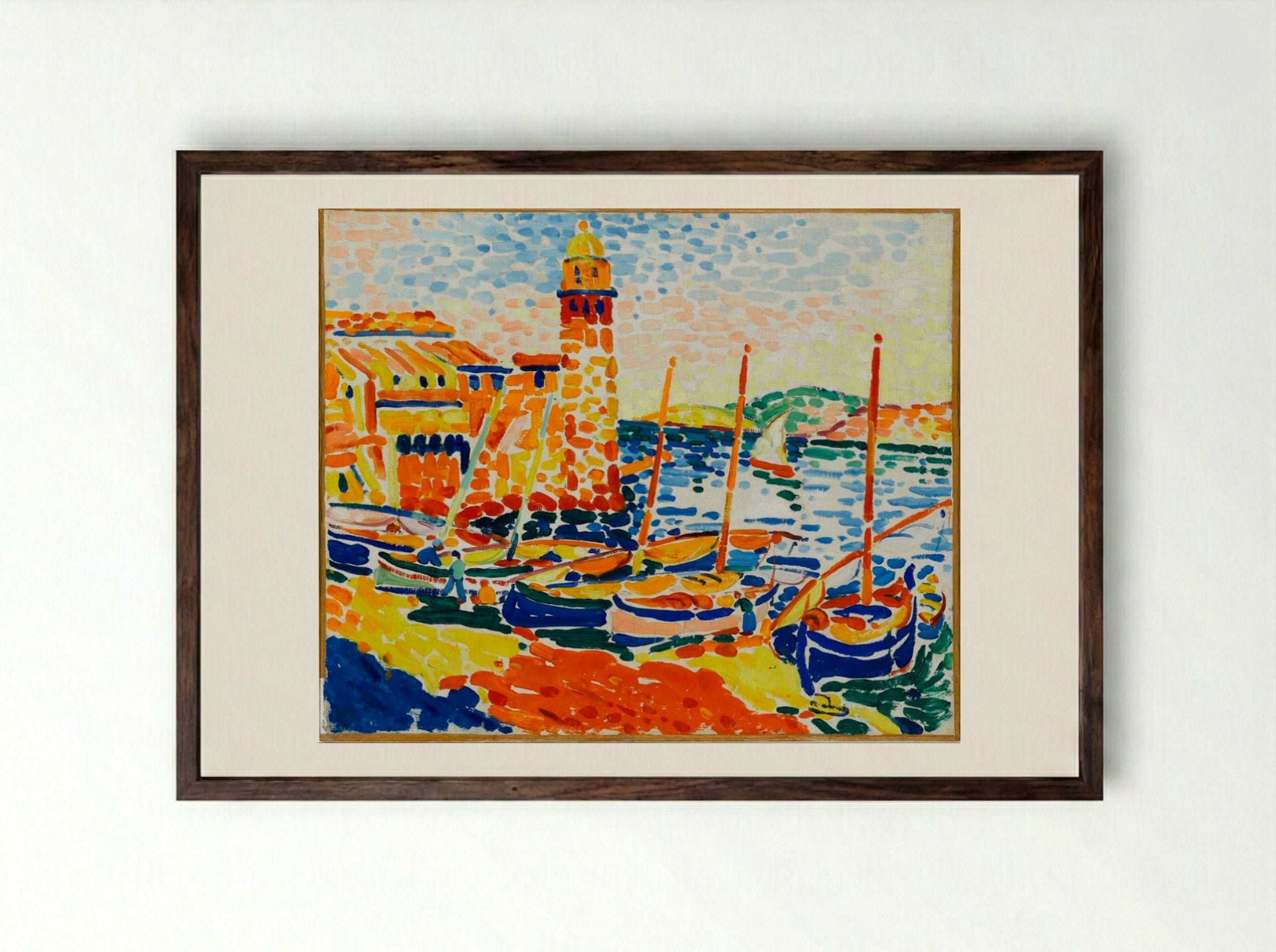 The Port of Collioure - André Derain - Framed Print Dark Wood