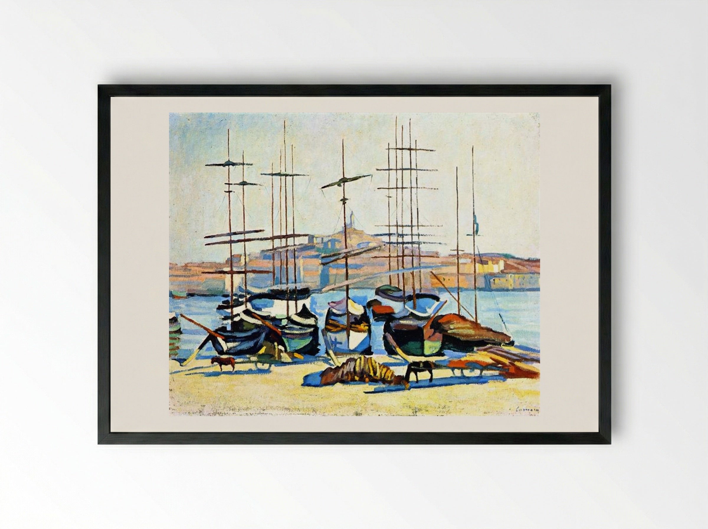 The Port of Marseille - André Derain - Framed Print Black