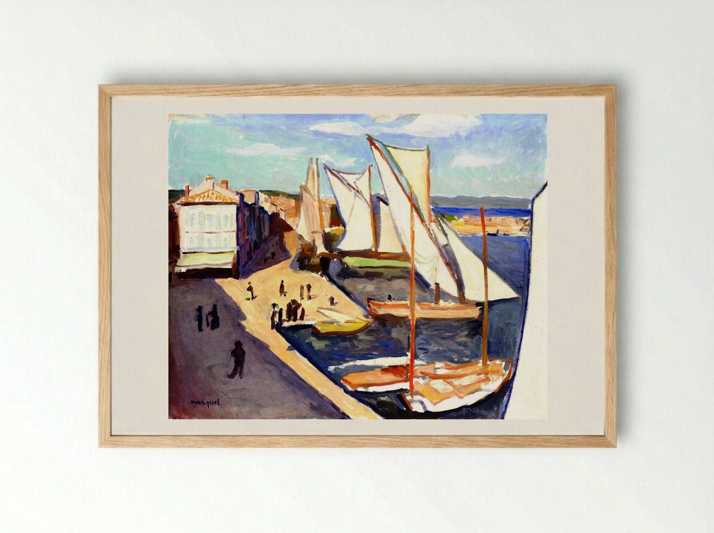 The Port of Saint-Tropez - Albert Marquet - Framed Print Wood