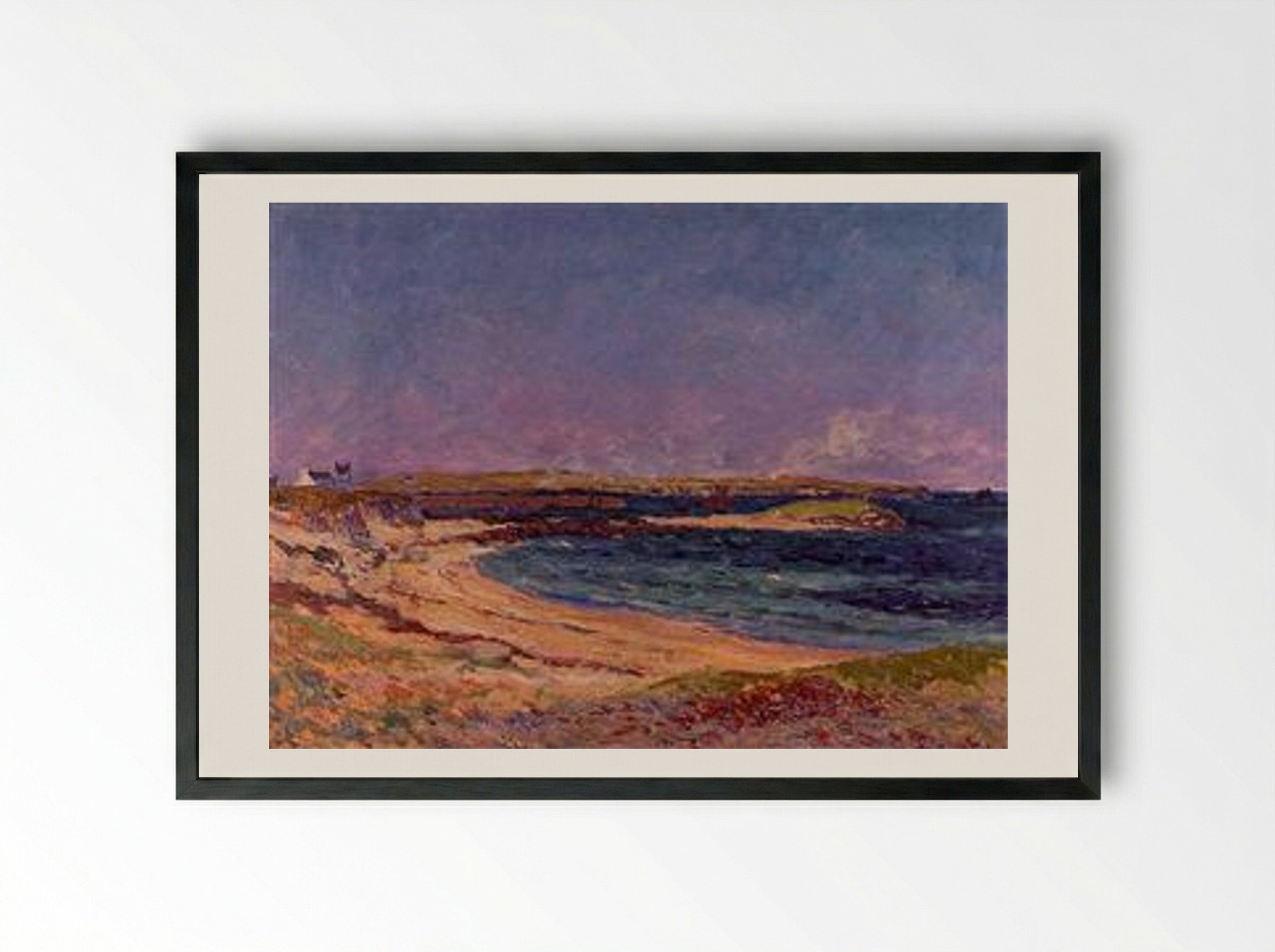 The Portivy Beach - Maxime Maufra - Framed Print Black