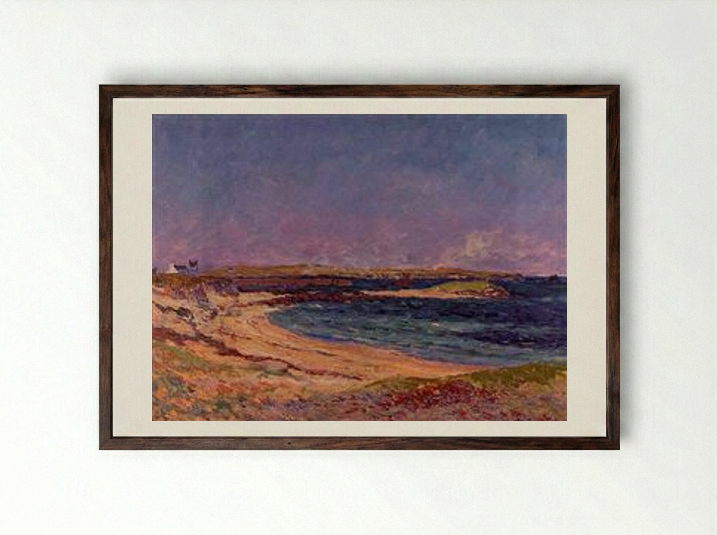 The Portivy Beach - Maxime Maufra - Framed Print Dark Wood
