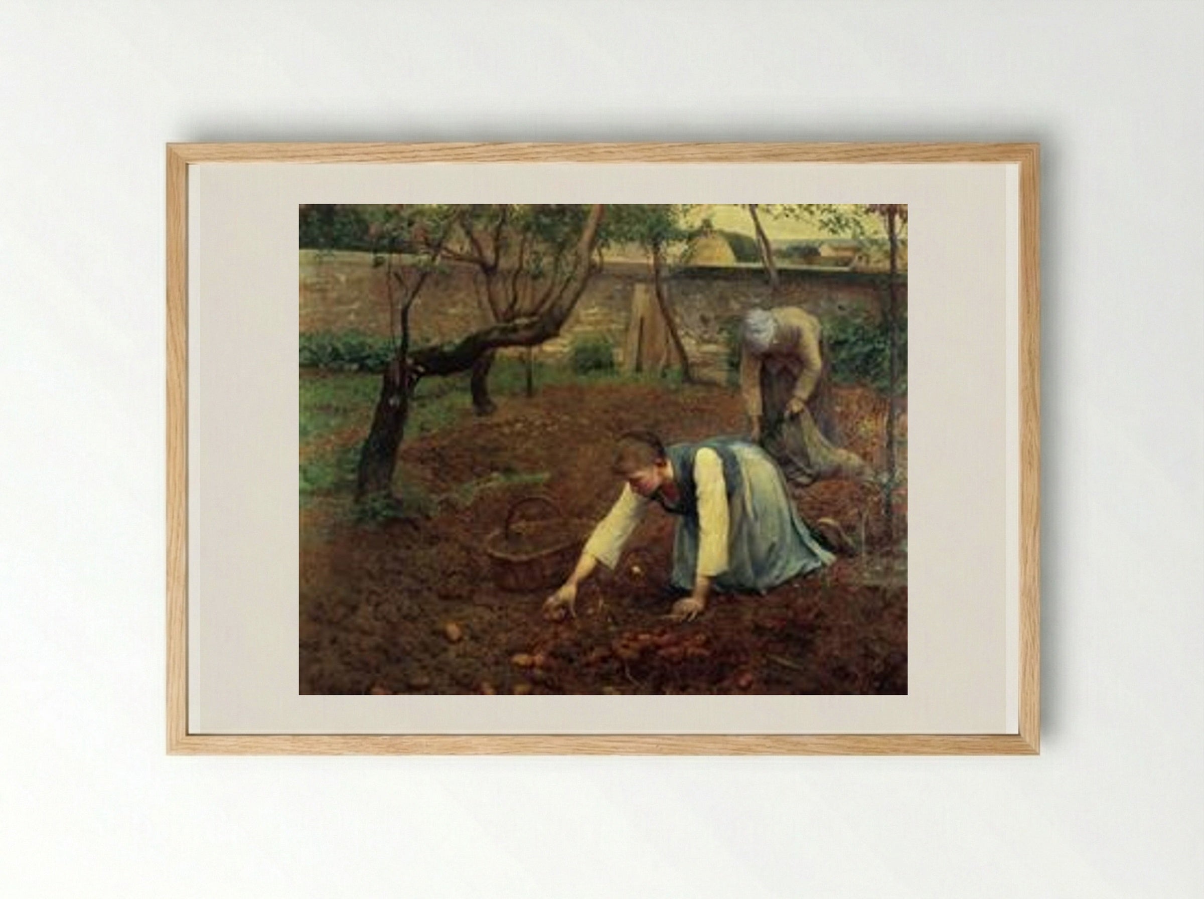 The Potato Gatherers - Guy Rose - Framed Print Wood