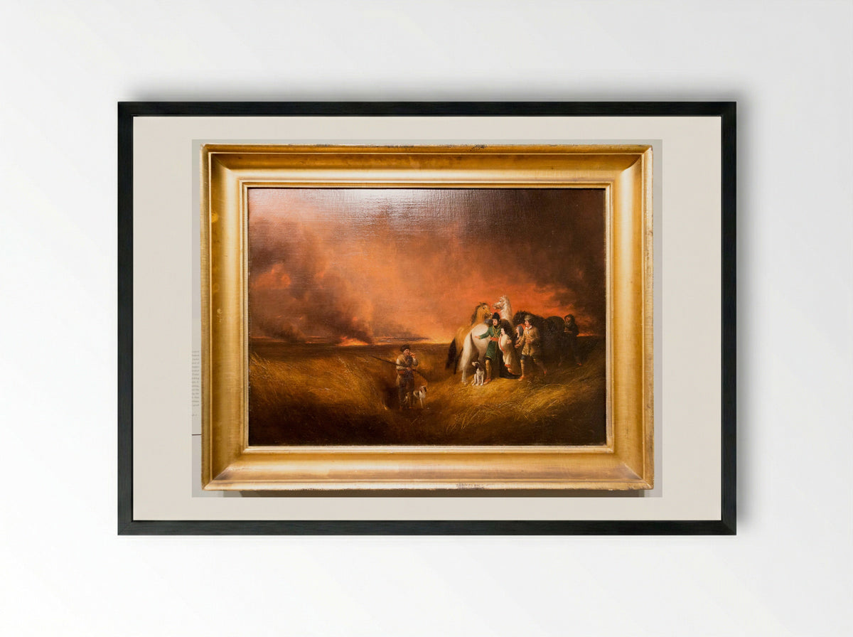The Prairie on Fire - Alvan Fisher - Framed Print Black