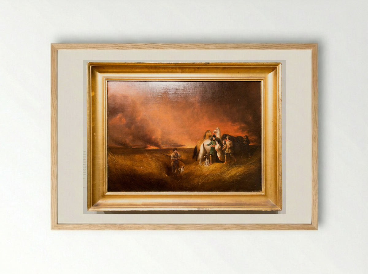 The Prairie on Fire - Alvan Fisher - Framed Print Wood