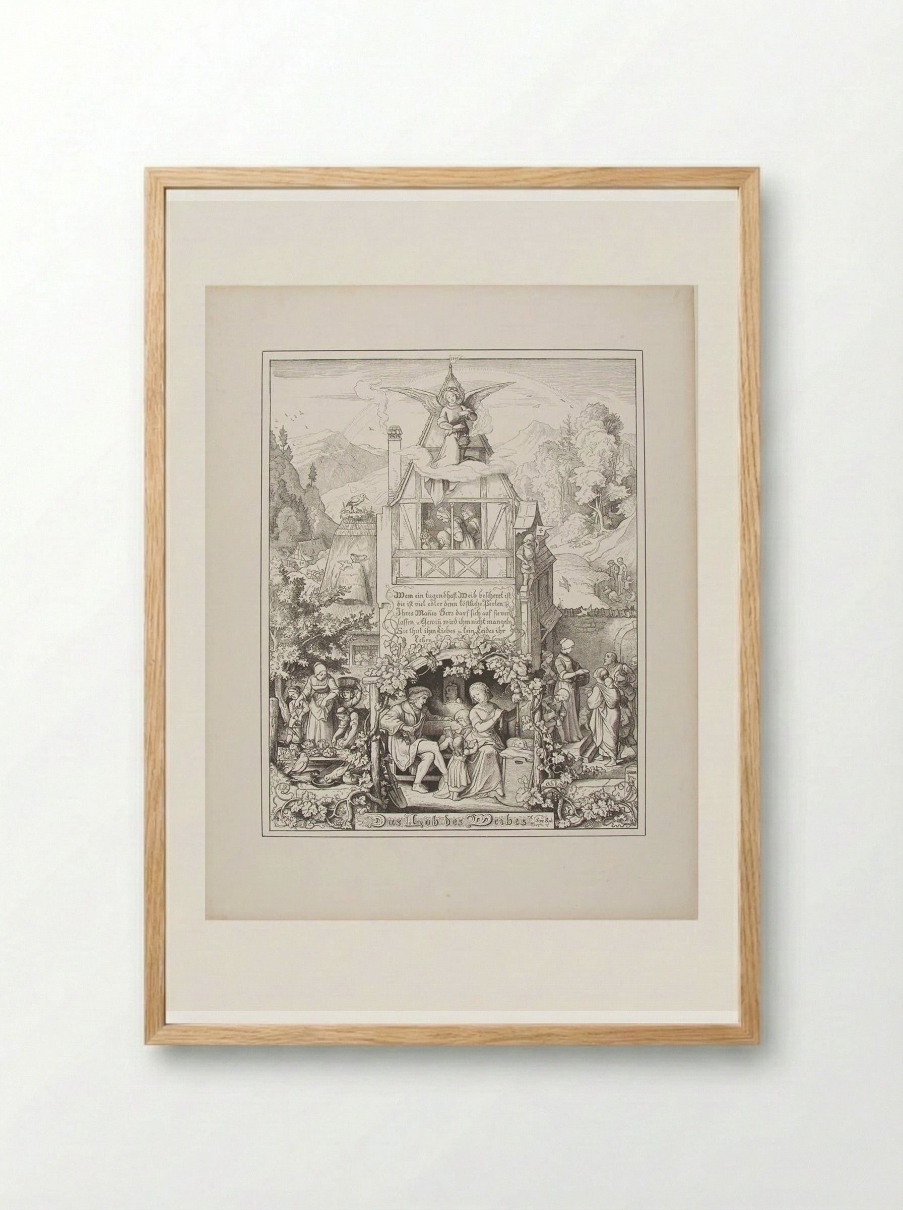 The Praise of Woman - Adrian Ludwig Richter - Framed Print Wood