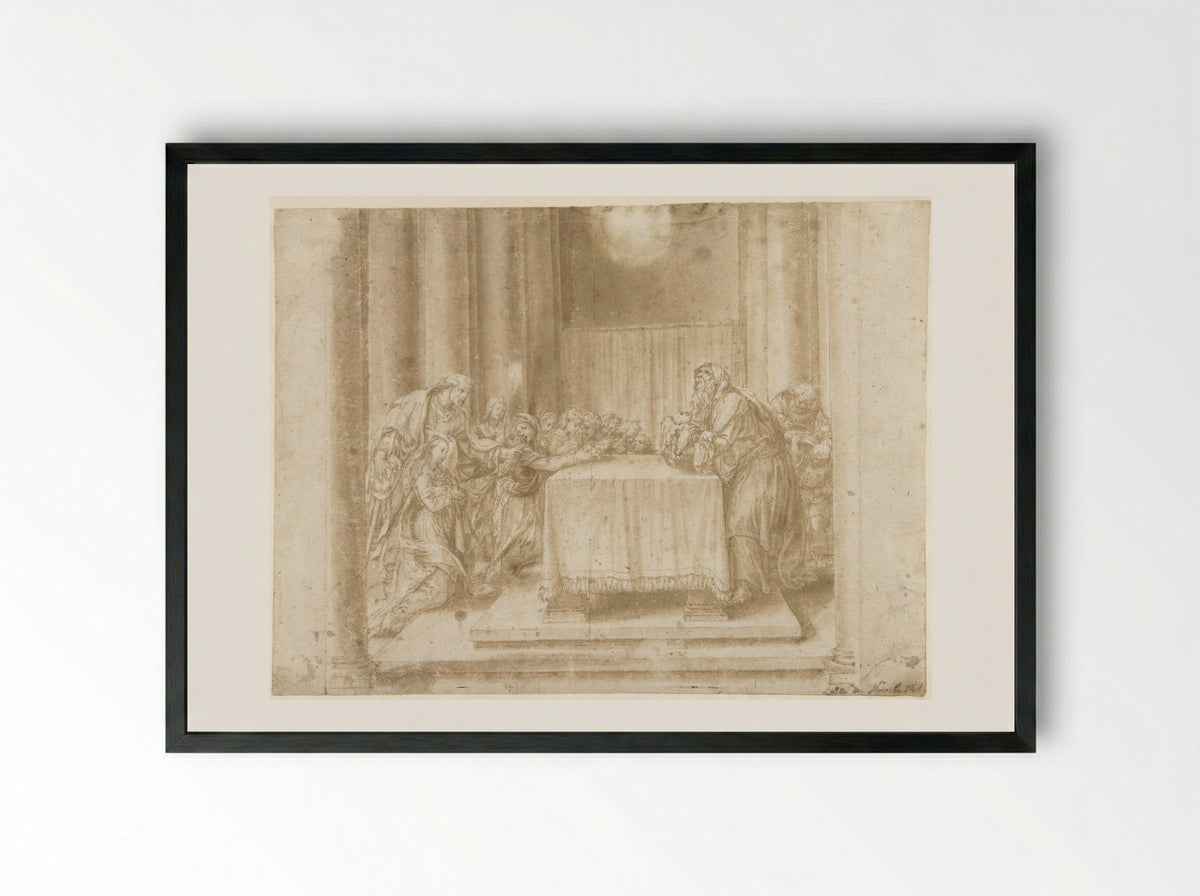 The Presentation in the Temple - Lelio Orsi - Framed Print Black