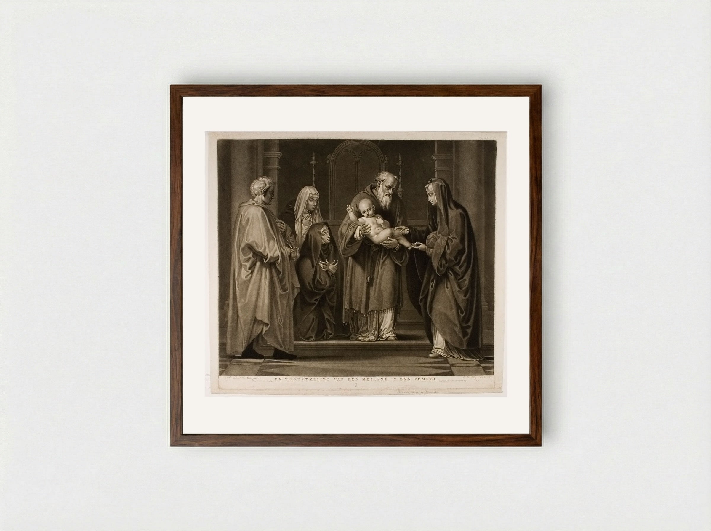 The Presentation in the Temple - Charles Howard Hodges - Framed Print Dark Wood