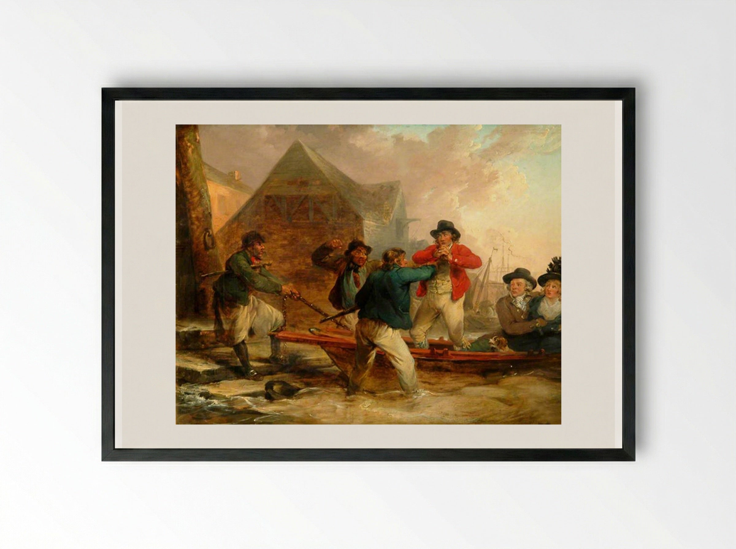 The Press-Gang - George Morland - Framed Print Black