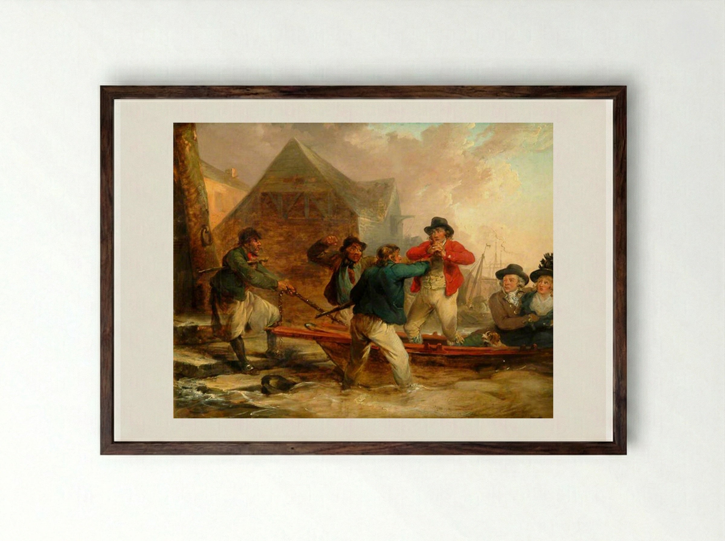 The Press-Gang - George Morland - Framed Print Dark Wood