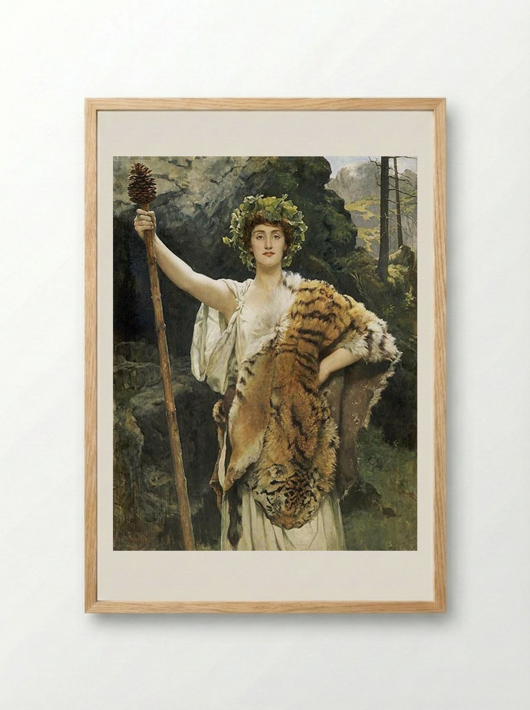 The Priestess of Bacchus - John Collier - Framed Print Wood