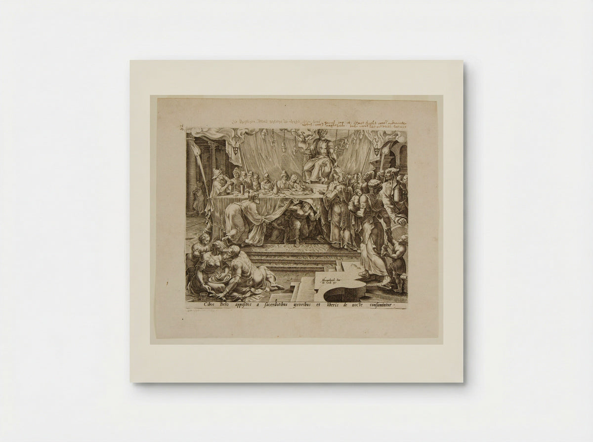 The Priests, Their Wives and Children Eat the Offerings to Baal - Philips Galle - Poster