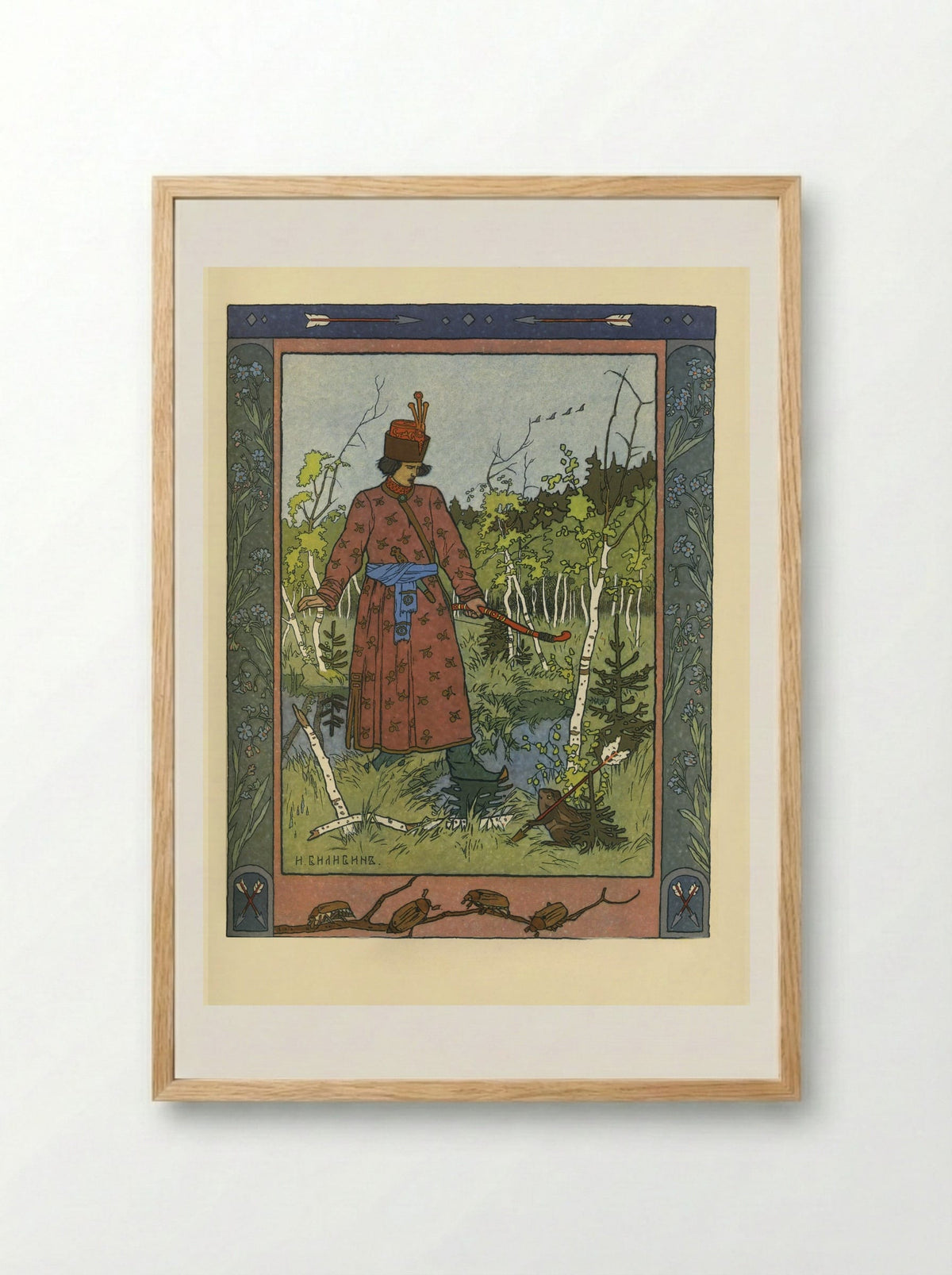 The Prince and the Frog - Ivan Bilibin - Framed Print Wood