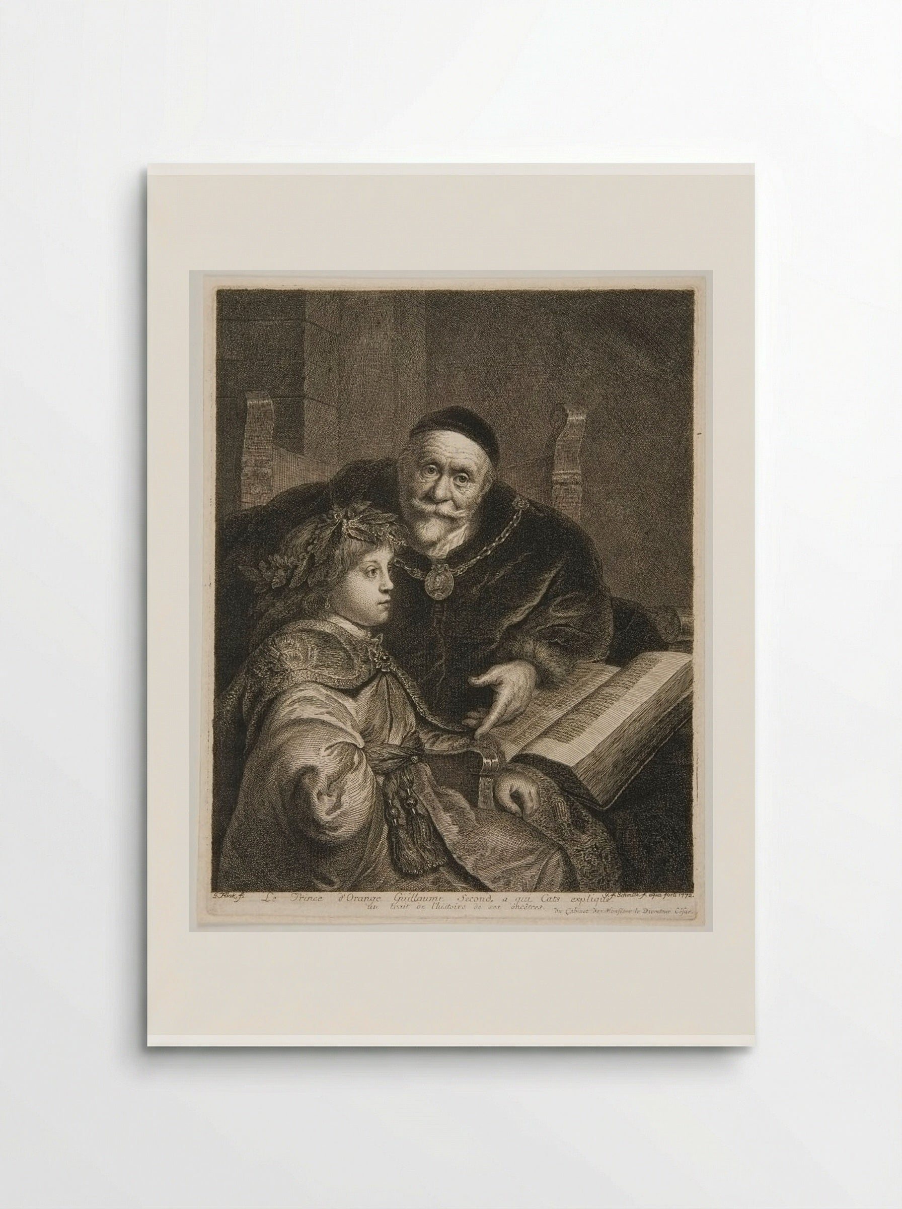 The Prince of Orange, Guillaume II to whom Cats Explains a Historical Trait of His Ancestors - Georg Friedrich Schmidt - Poster