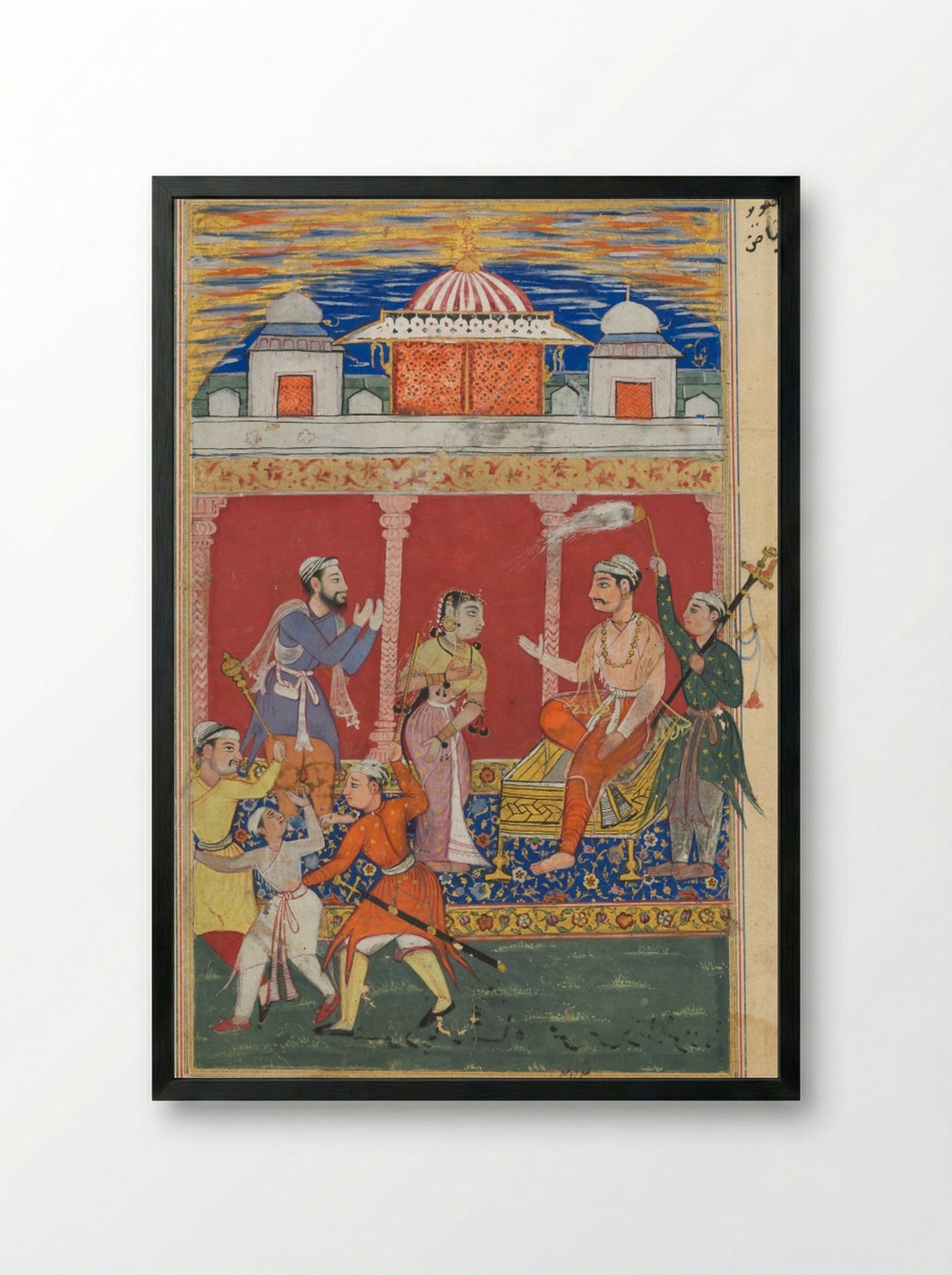 The Prince's Ordeal: Eighth Night - Ghulam 'Ali - Framed Print Black