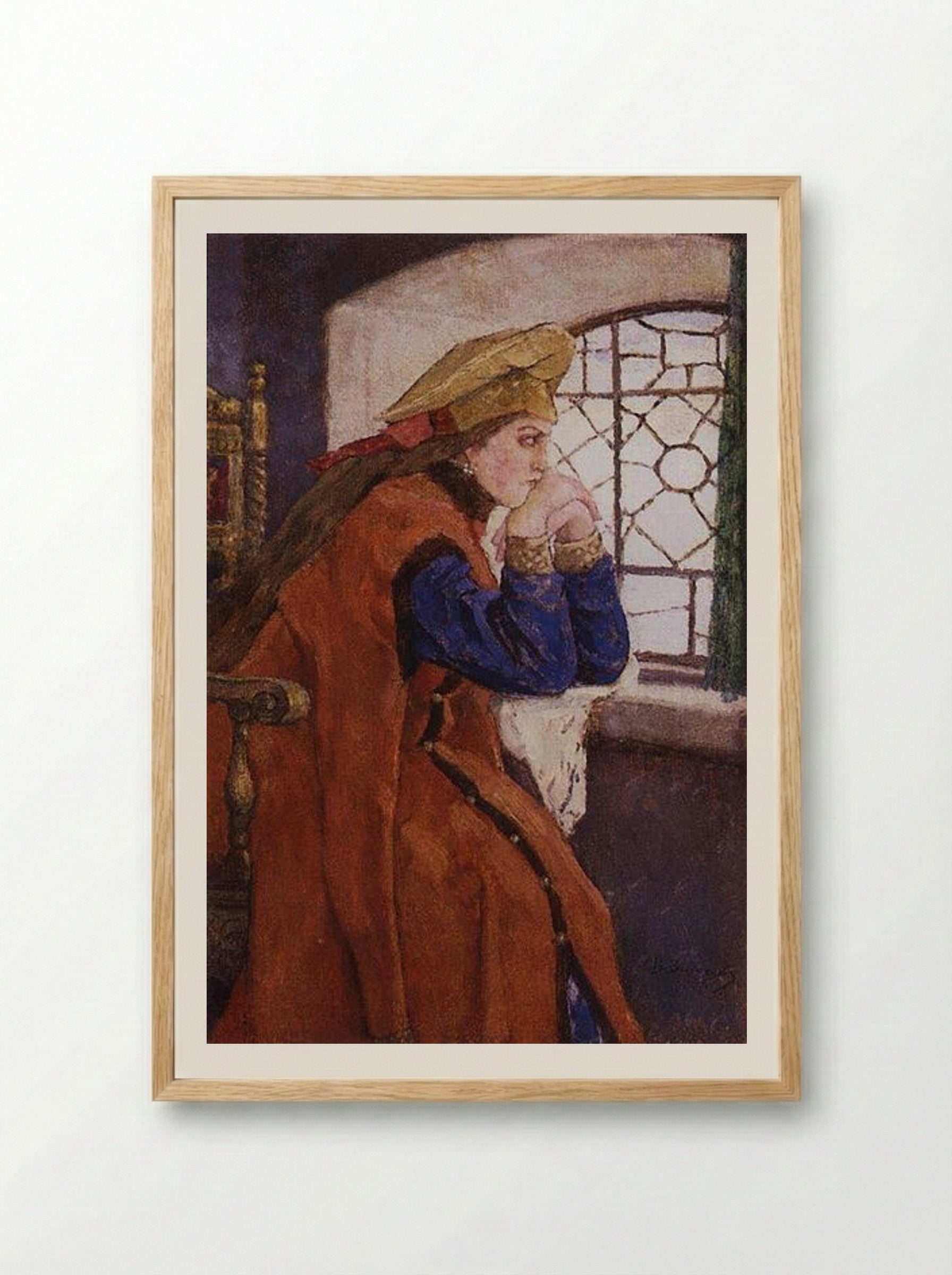 The Princess at the Window (Princess Nesmeyana) - Viktor Vasnetsov - Framed Print Wood