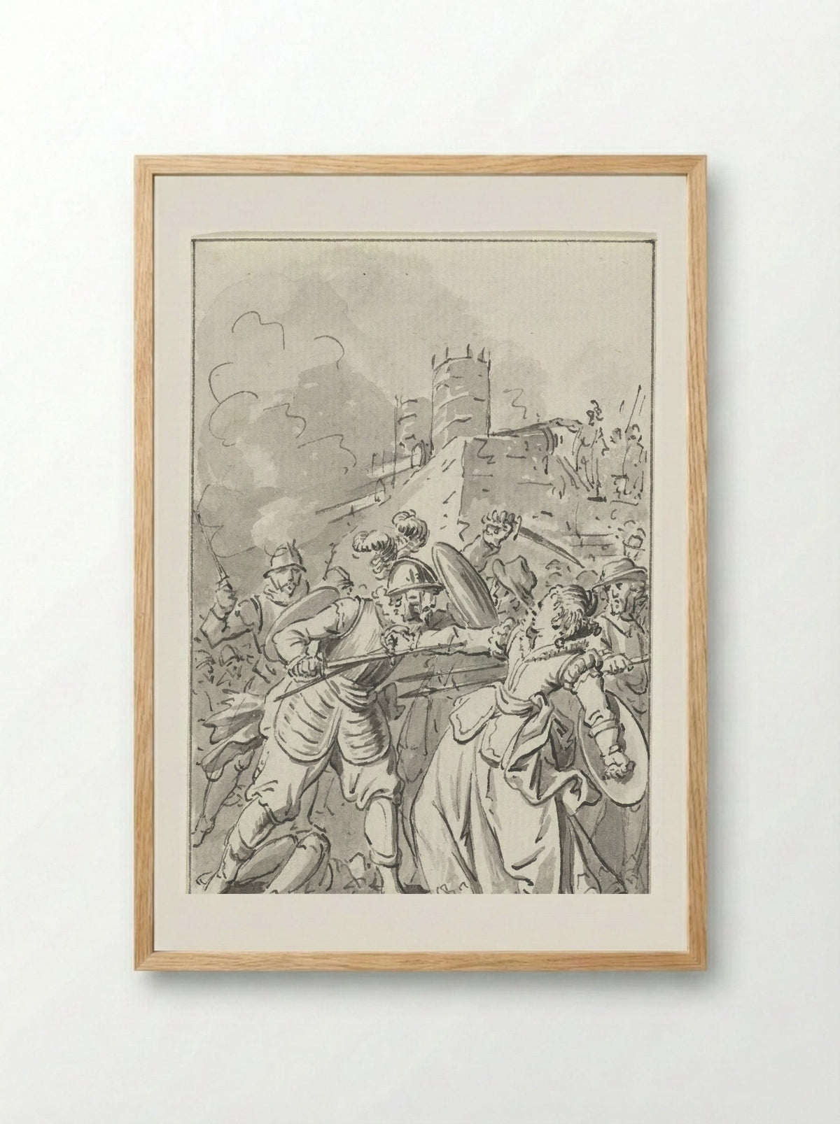 The Princess of Espinoy Wounded at the Defence of Tournai, 1581 - Jacobus Buys - Framed Print Wood