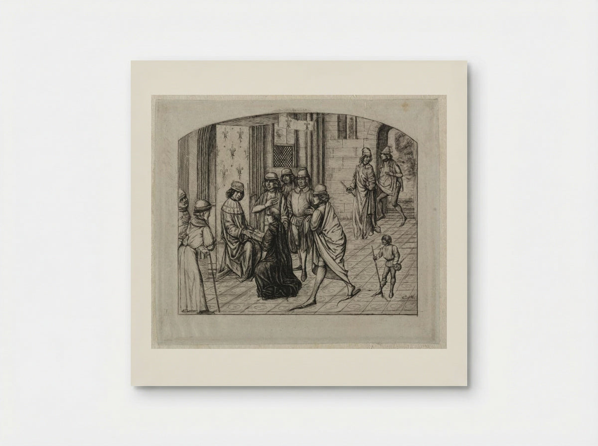 The Printed Work of the Latin Author, Valerius Maximus, Being Presented to King Louis XI - Charles Meryon - Poster