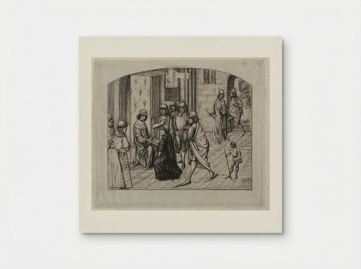 The Printed Work of the Latin Author, Valerius Maximus, Being Presented to King Louis XI - Charles Meryon - Poster