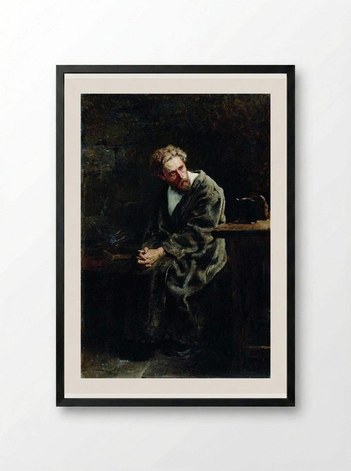 The Prisoner - Vladimir Makovsky - Framed Print Black