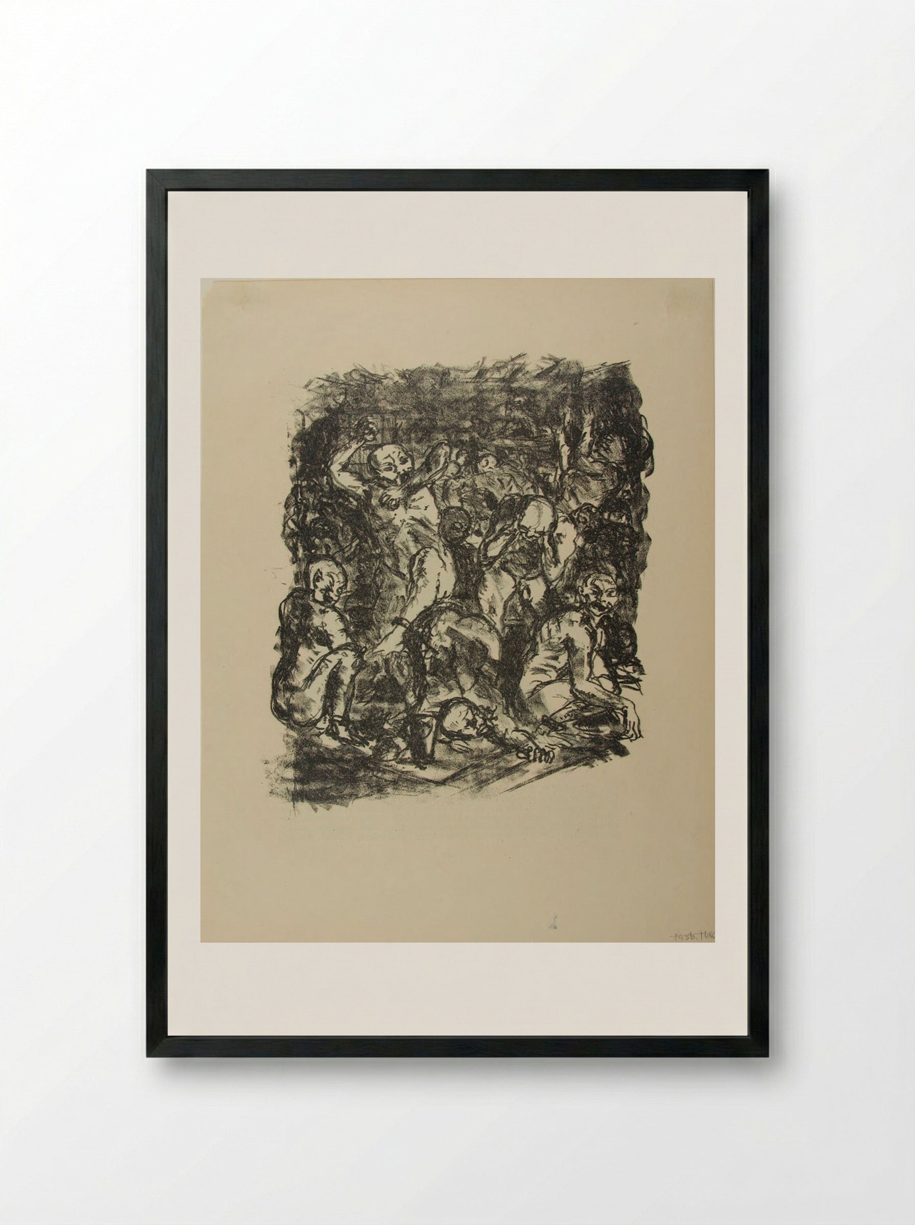 The Prisoners Bathing - Max Beckmann - Framed Print Black