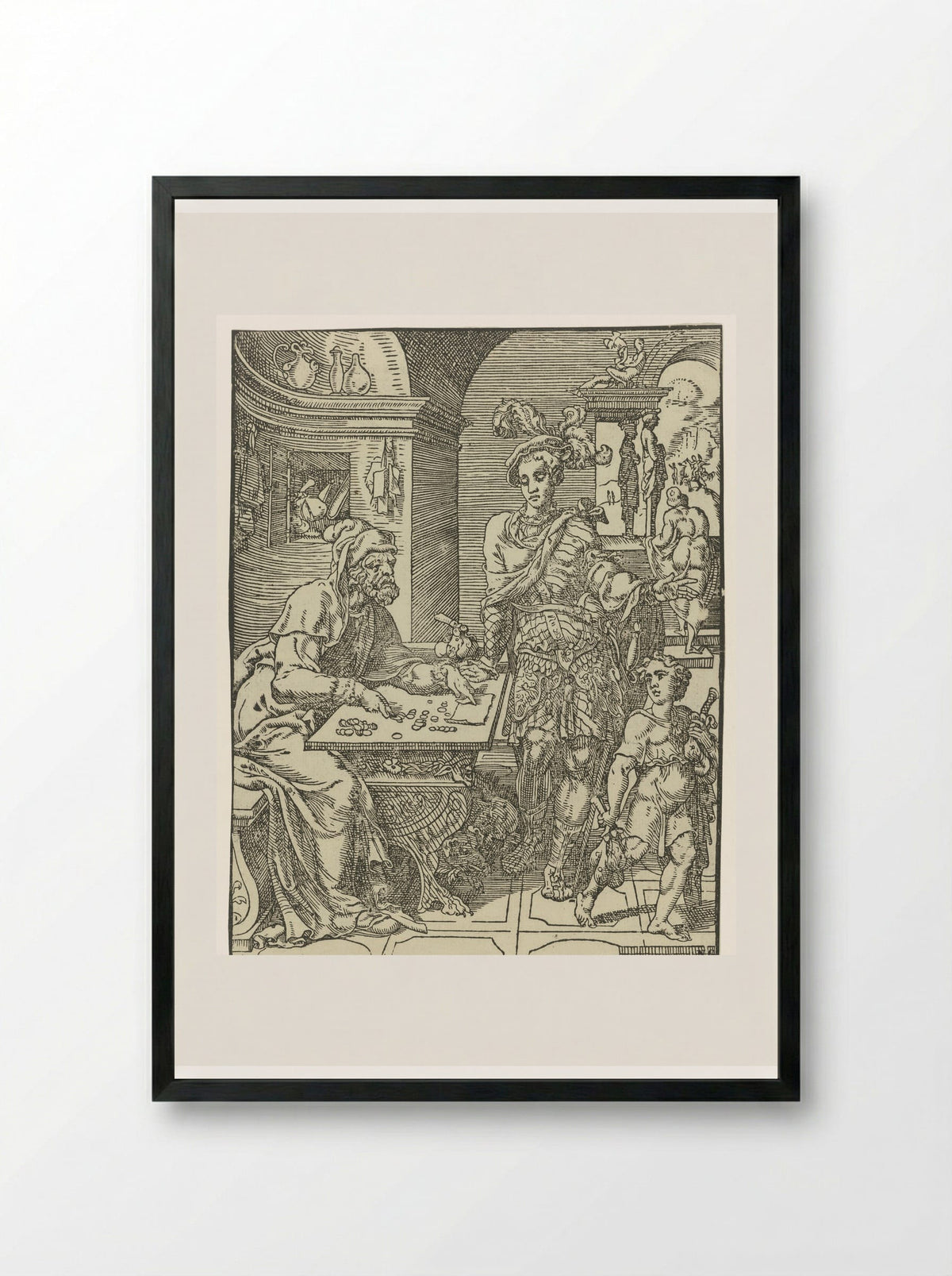 The Prodigal Son Receives His Inheritance - Dirck Volckertsz. Coornhert - Framed Print Black