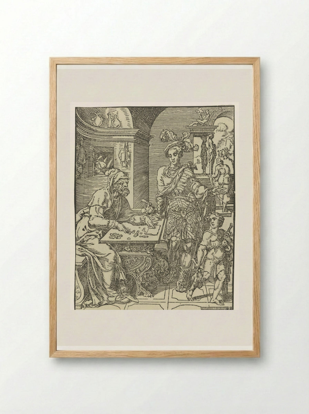 The Prodigal Son Receives His Inheritance - Dirck Volckertsz. Coornhert - Framed Print Wood