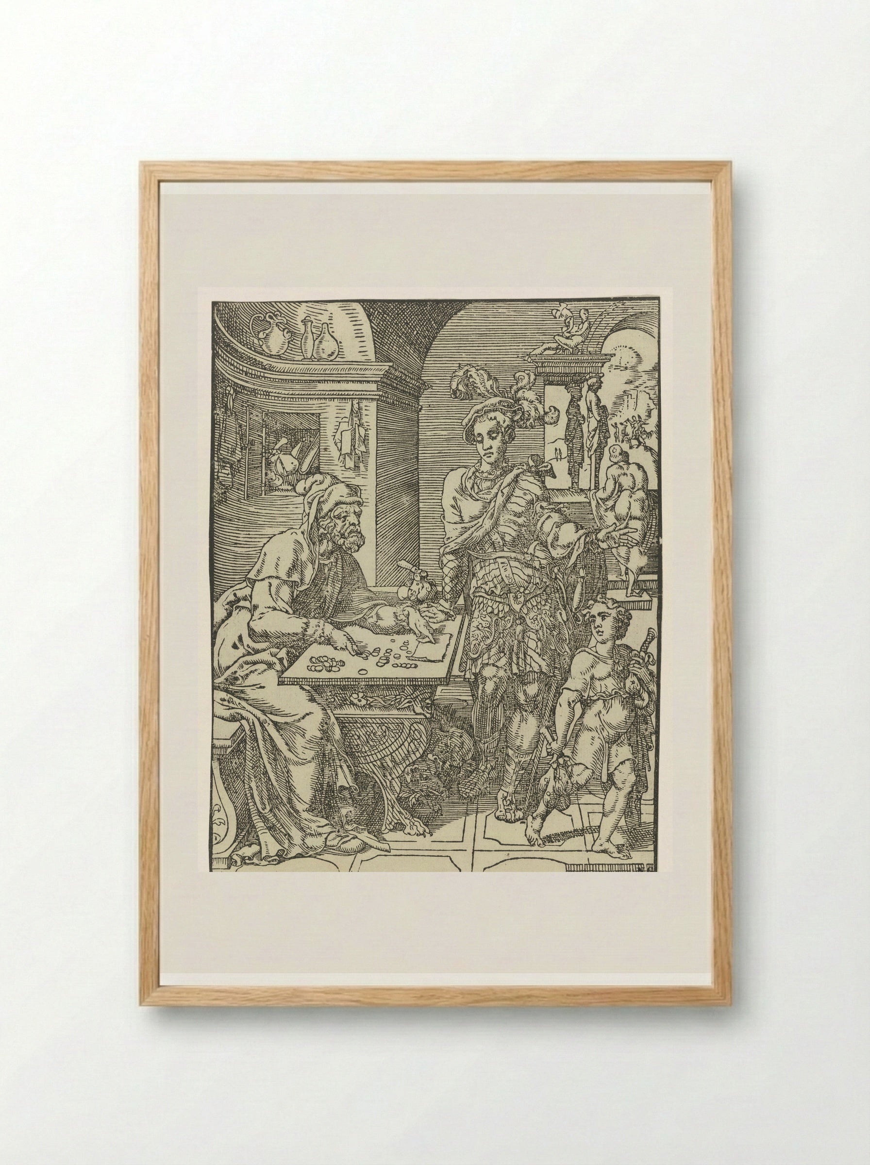The Prodigal Son Receives His Inheritance - Dirck Volckertsz. Coornhert - Framed Print Wood