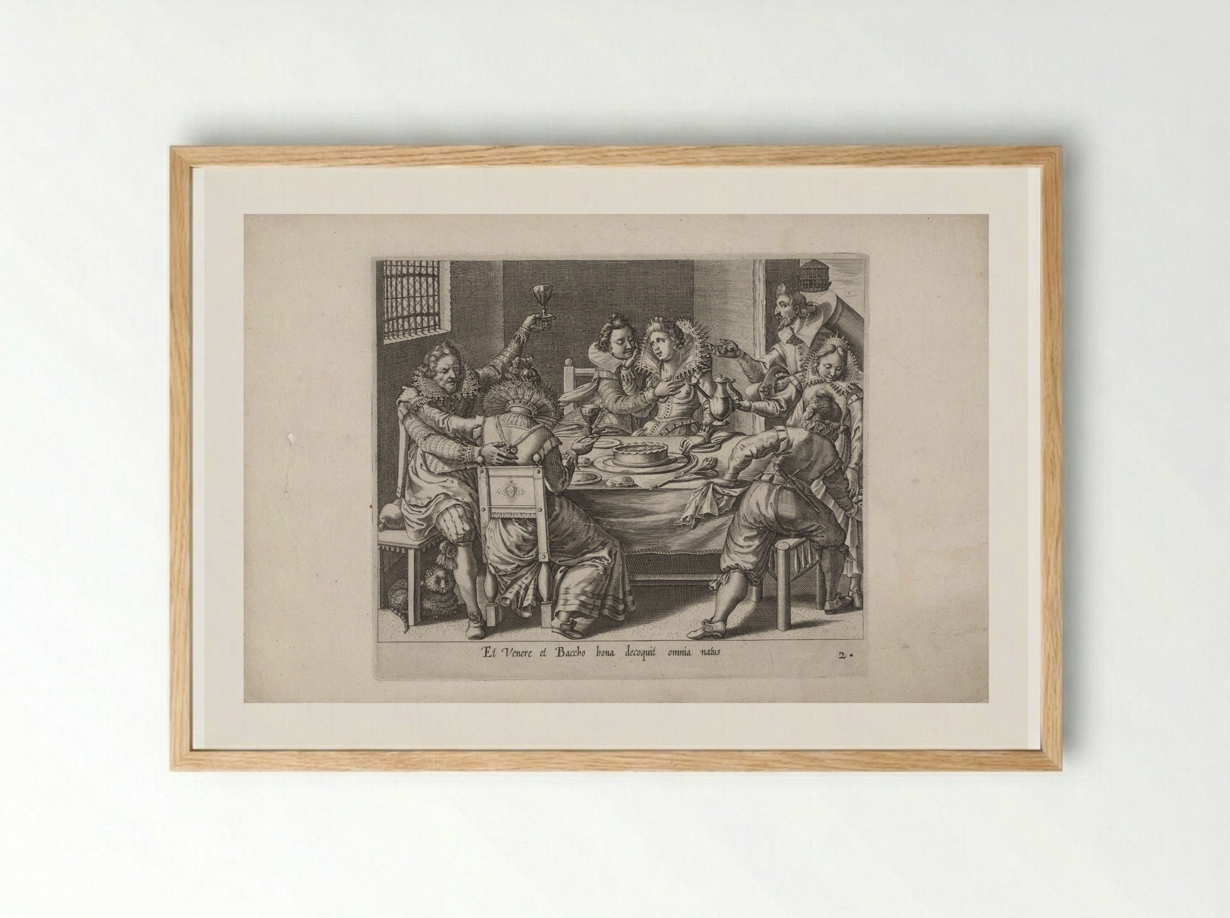 The Prodigal Son Squandering His Inheritance - Salomon Savery - Framed Print Wood