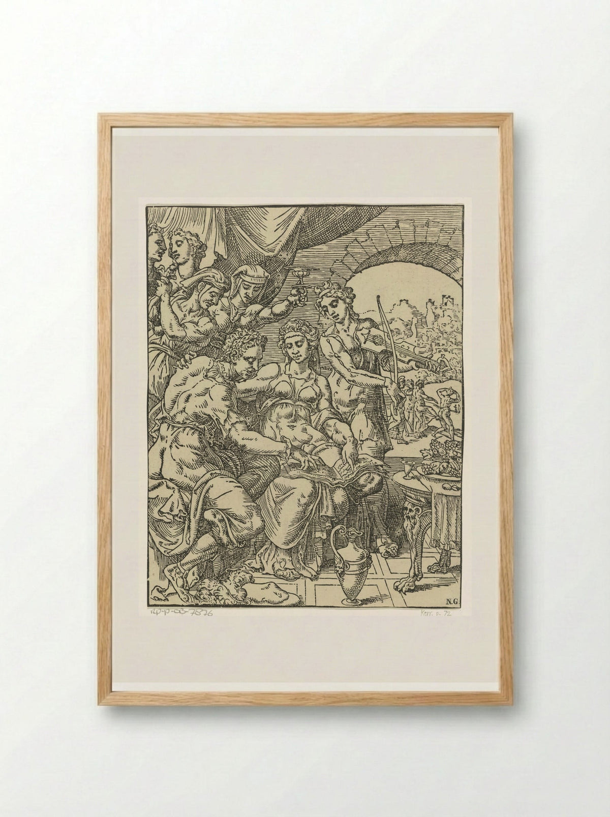 The Prodigal Son Squandering His Inheritance - Dirck Volckertsz. Coornhert - Framed Print Wood