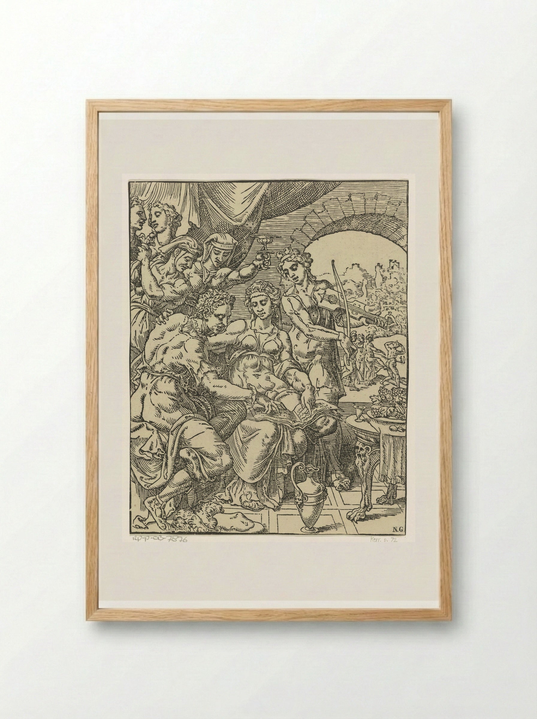 The Prodigal Son Squandering His Inheritance - Dirck Volckertsz. Coornhert - Framed Print Wood