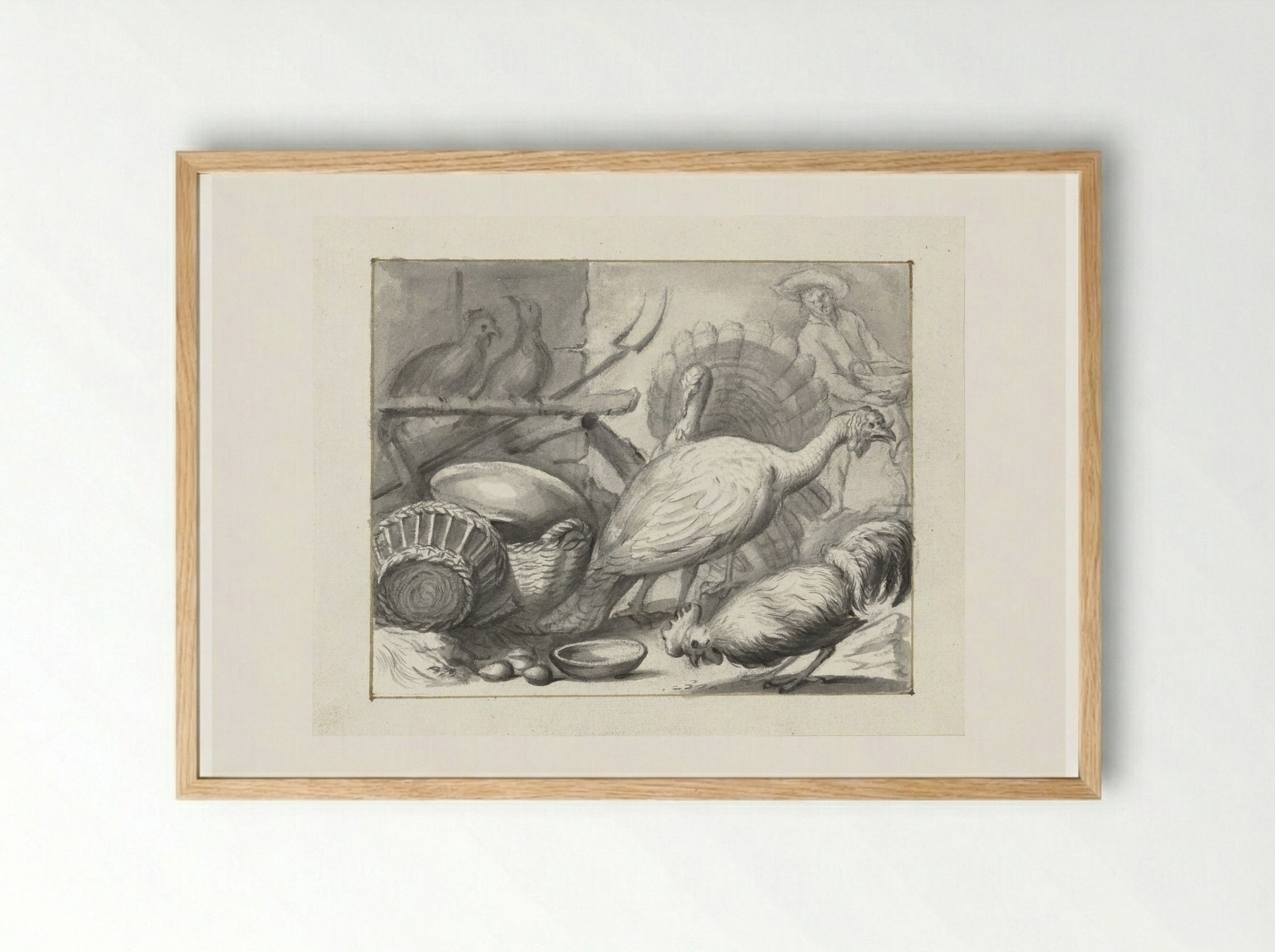 The Prodigal Son as a Swineherd - Moses ter Borch - Framed Print Wood