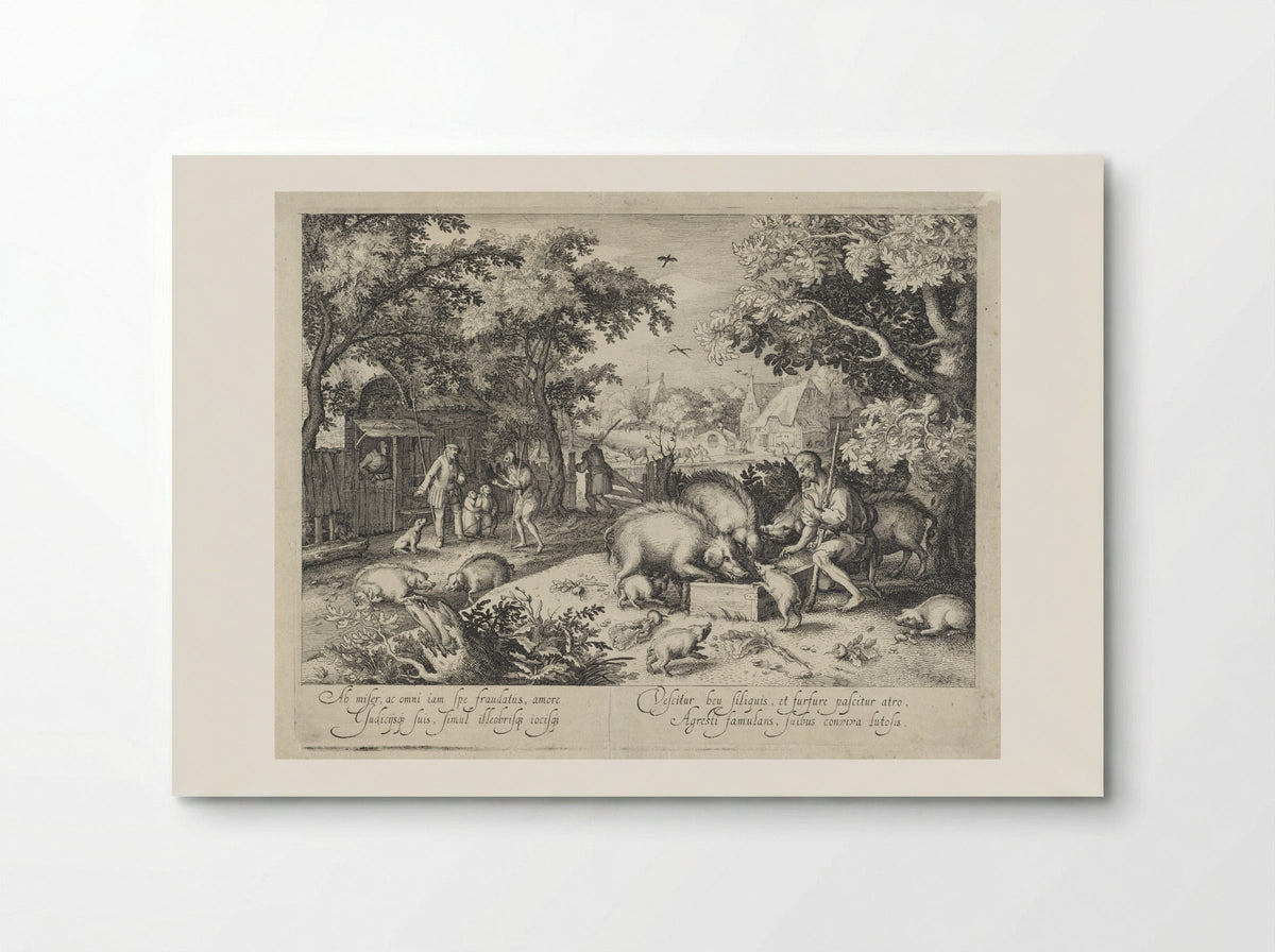 The Prodigal Son as a Swineherd - Claes Jansz. Visscher (II) - Poster