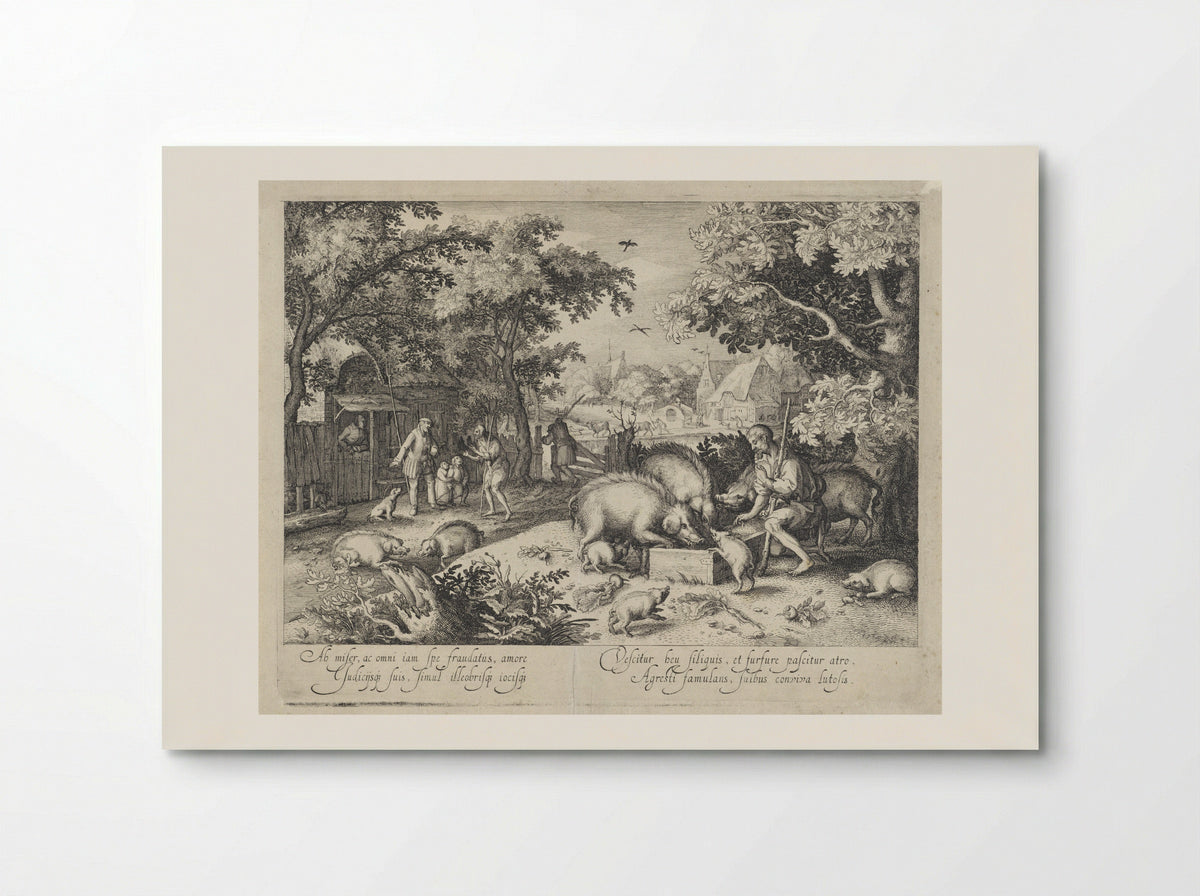 The Prodigal Son as a Swineherd - Claes Jansz. Visscher (II) - Poster