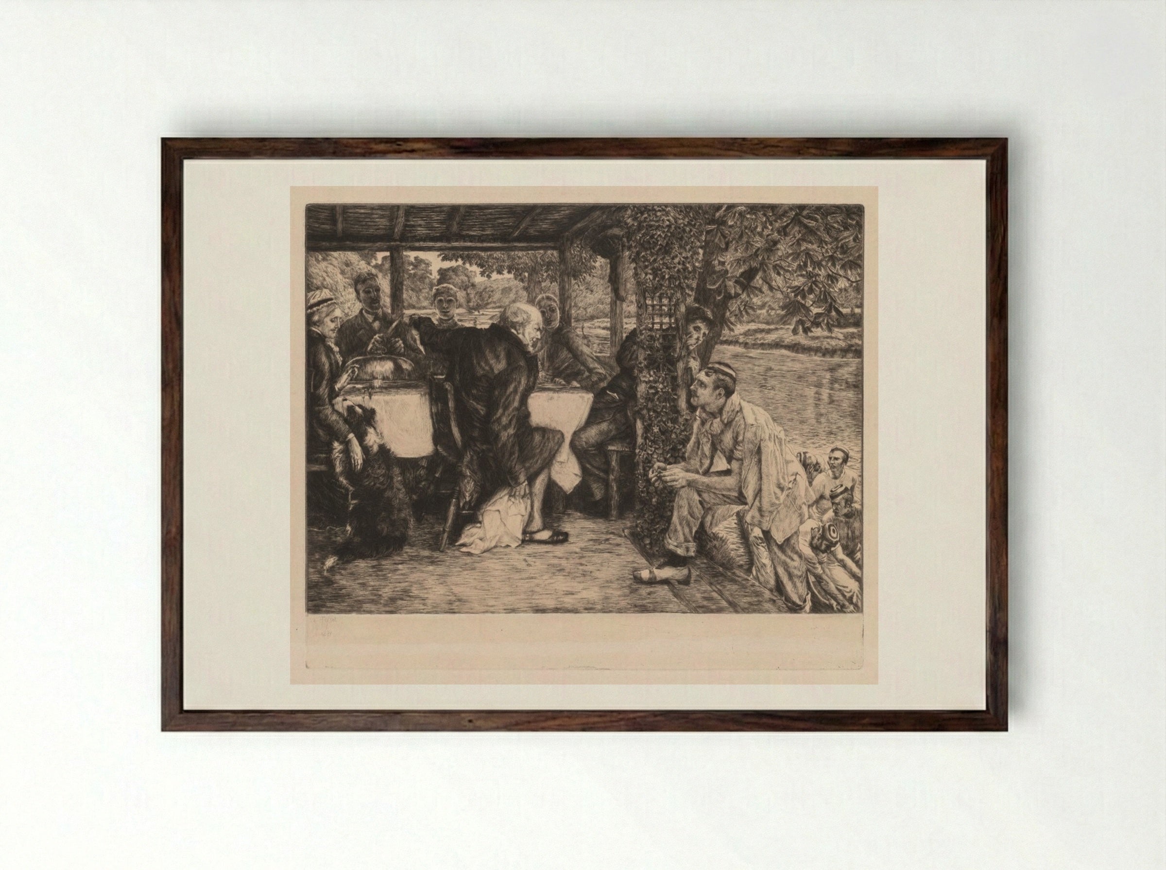 The Prodigal Son: The Fatted Calf - James Tissot - Framed Print Dark Wood
