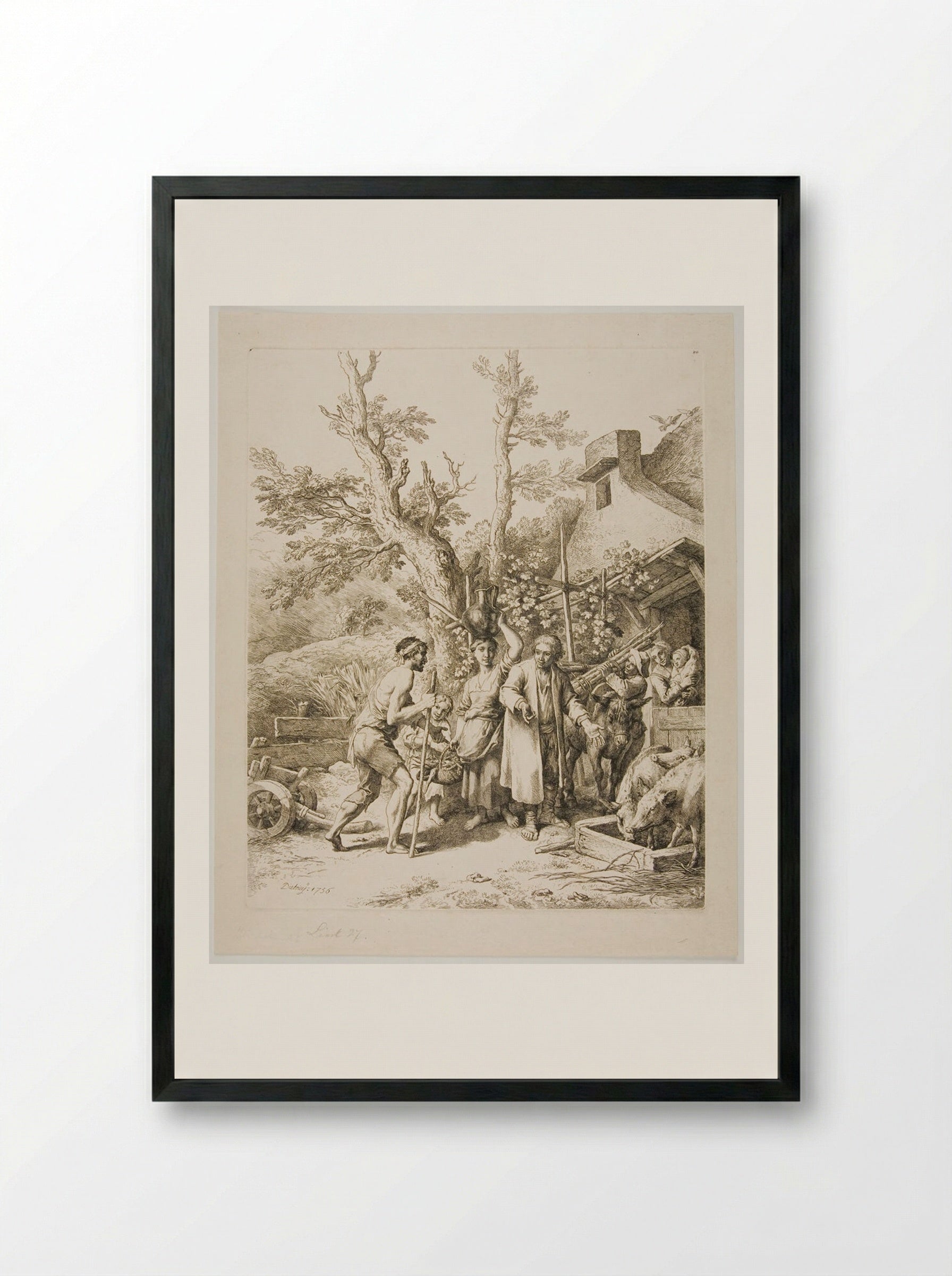 The Prodigal Son - Christian Wilhelm Ernst Dietrich - Framed Print Black