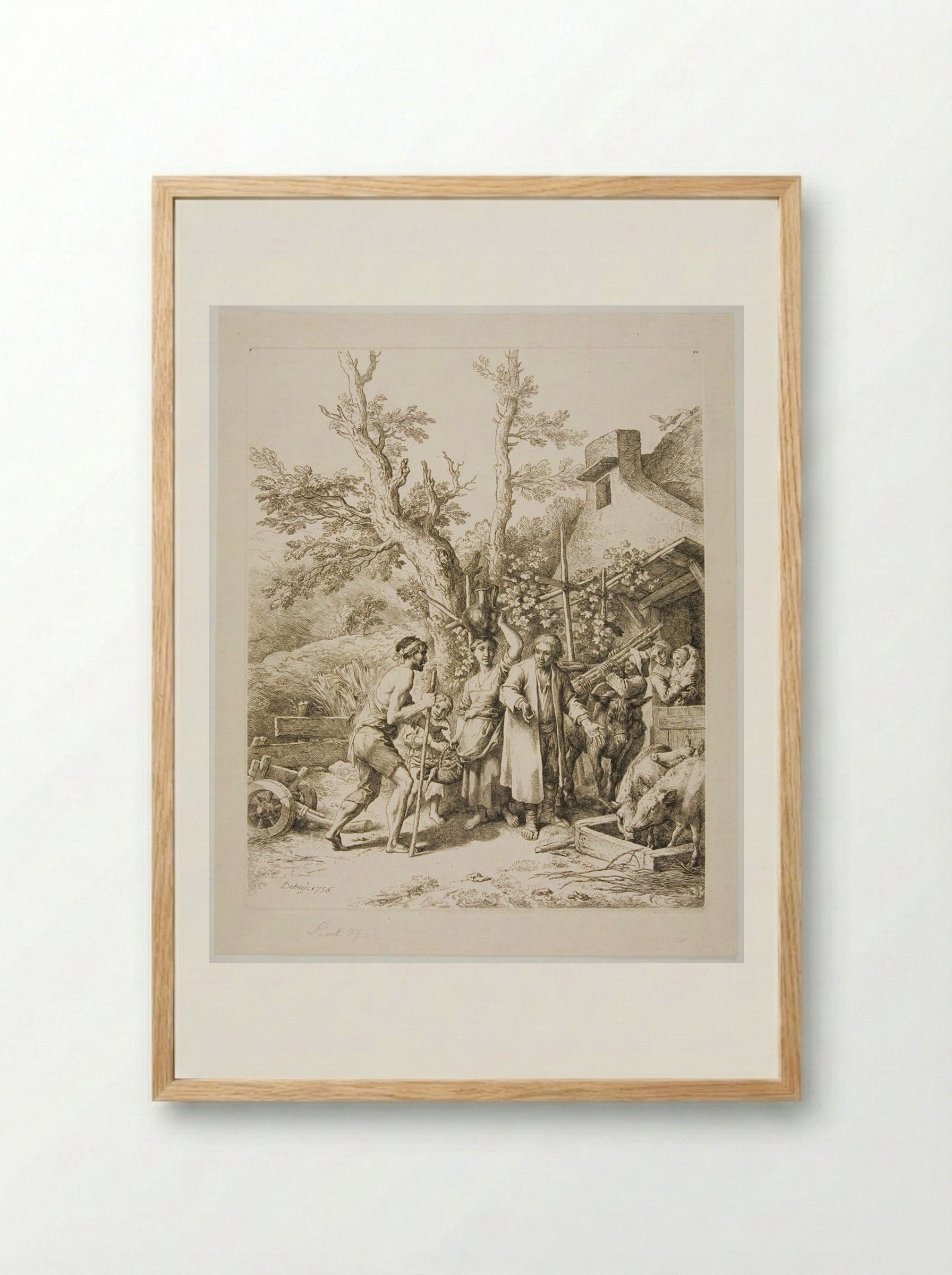 The Prodigal Son - Christian Wilhelm Ernst Dietrich - Framed Print Wood