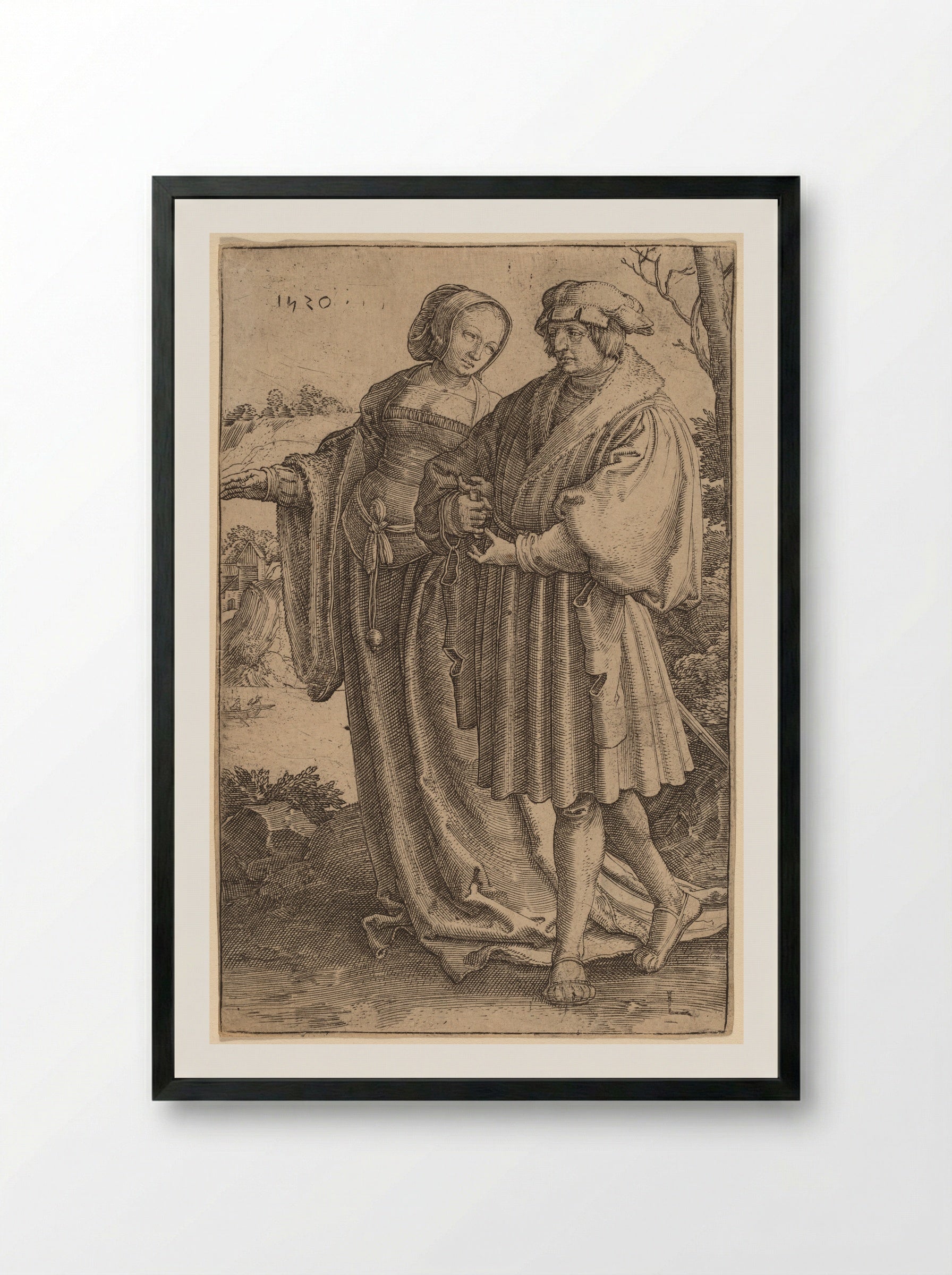 The Promenade - Lucas van Leyden - Framed Print Black